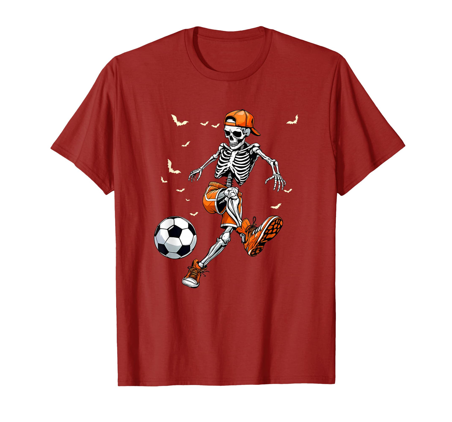 Funny Spooky Skeleton Soccer Tee | Boys & Kids Halloween T-Shirt