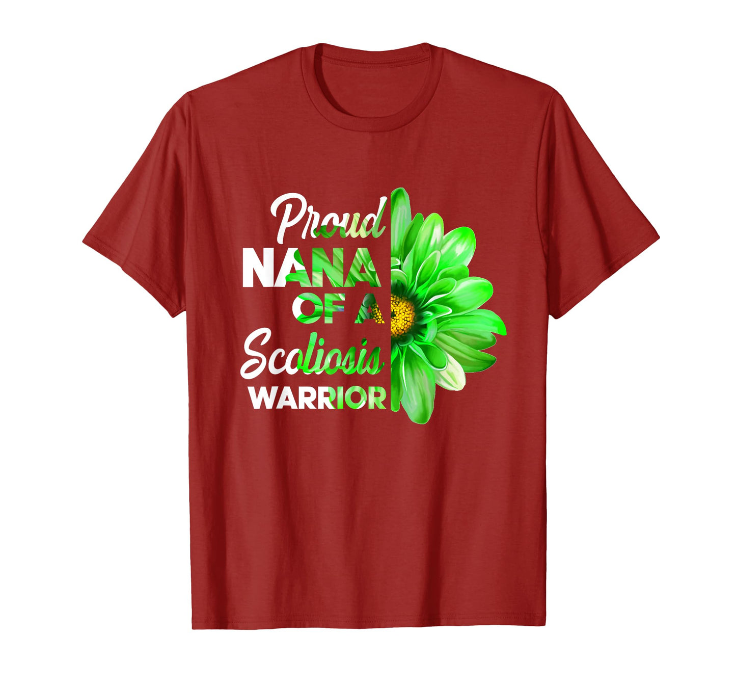 Proud Nana Of A Scoliosis Warrior Green Ribbon Awareness T-Shirt