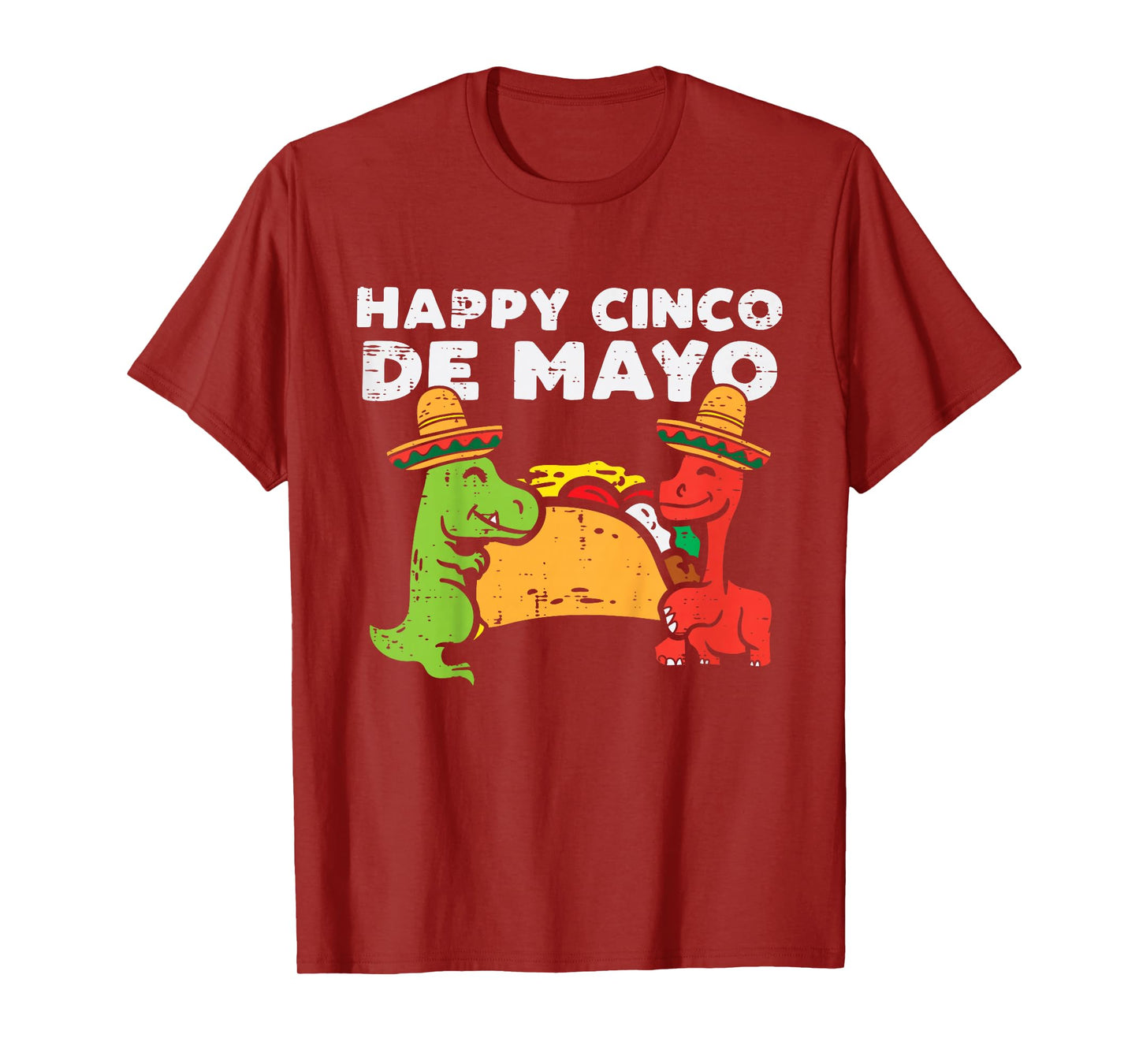 Kids Happy Cinco De Mayo Dinos Taco Mexican Kids Toddler Boys T-Shirt