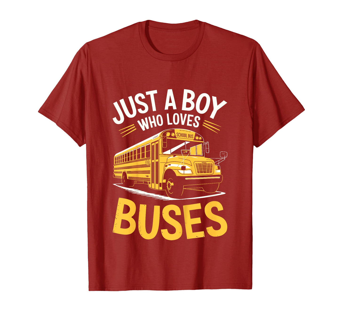Kids Just A Boy Who Loves Buses Shirt Kids Toddler Boy School Bus T-Shirt