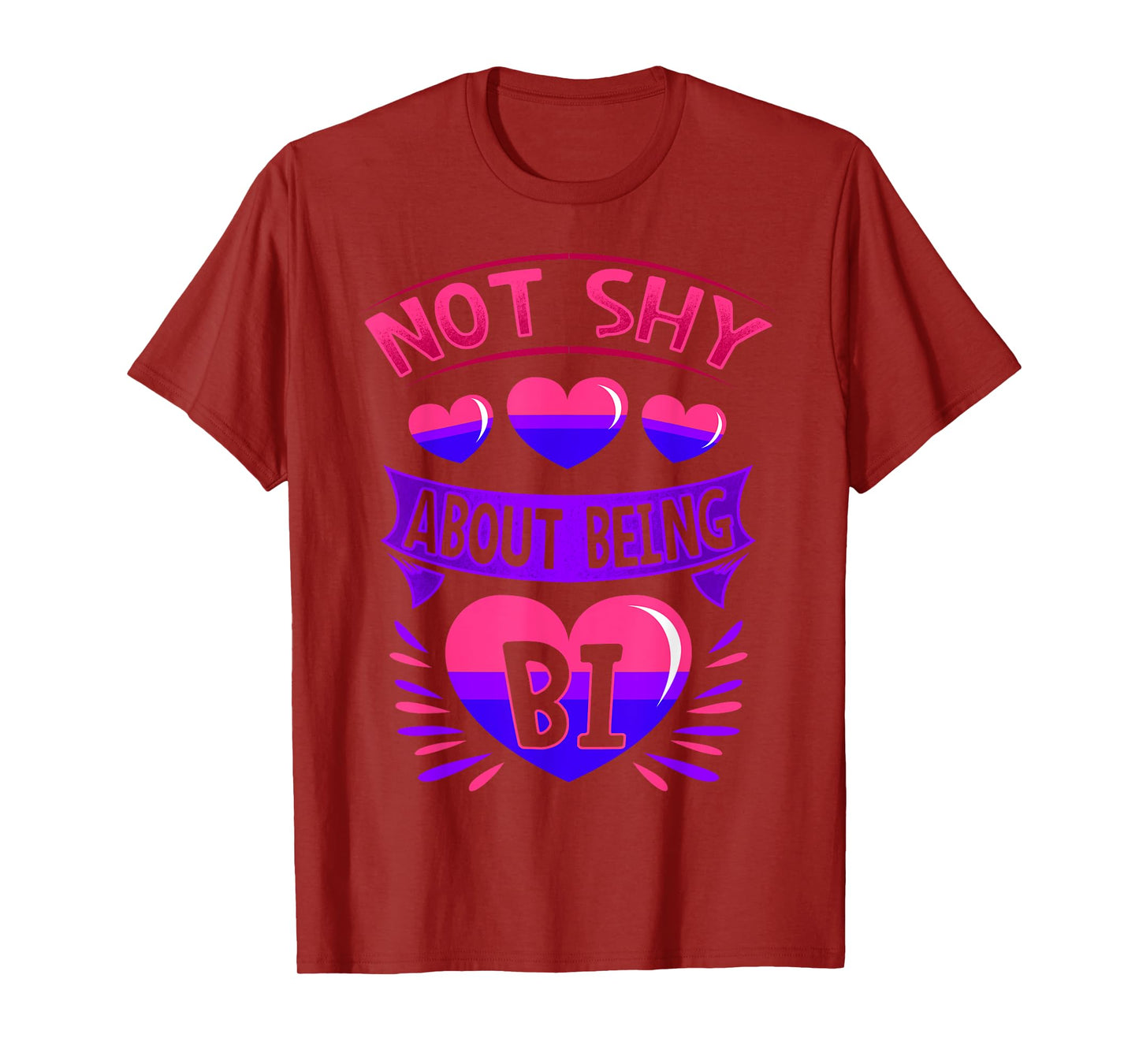 BiSexual Gay Pride Month Funny Not Shy About Being Bi Pride T-Shirt