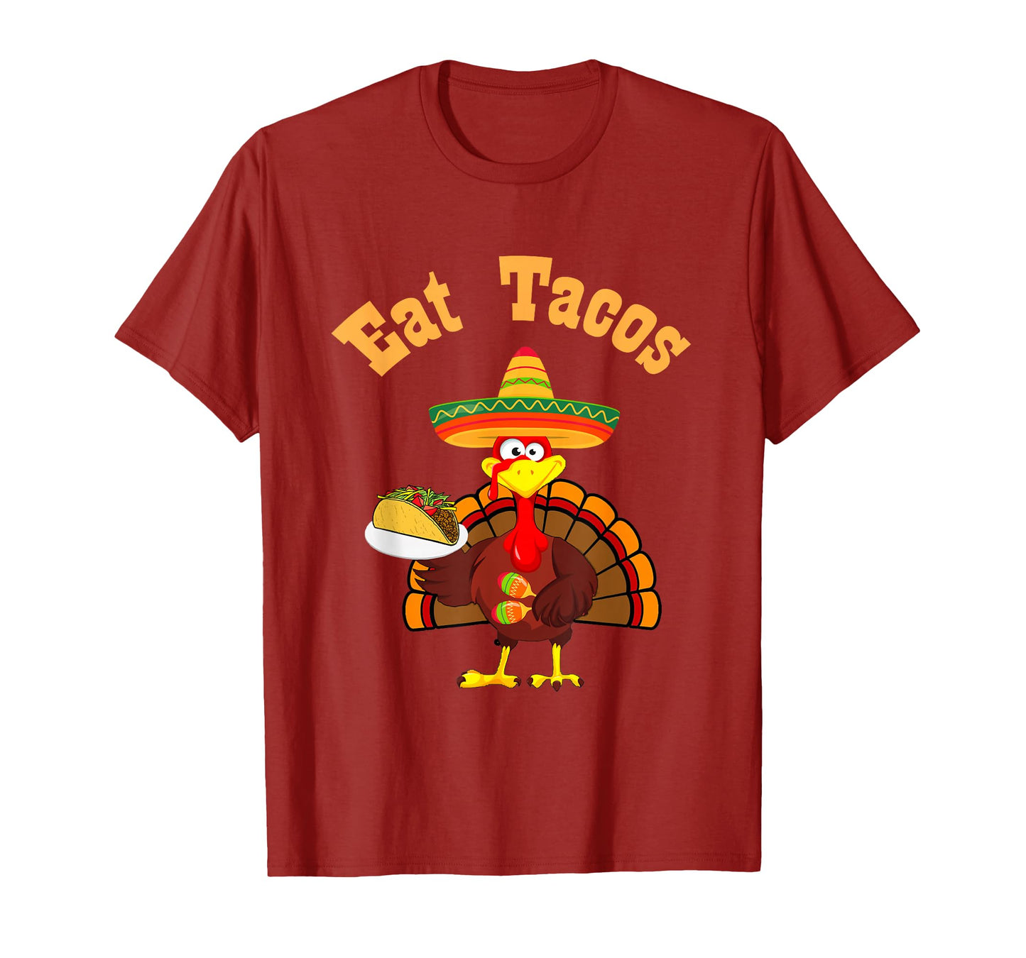 Thanksgiving Turkey eat Tacos Funny Boys Kids Turkey Day T-Shirt