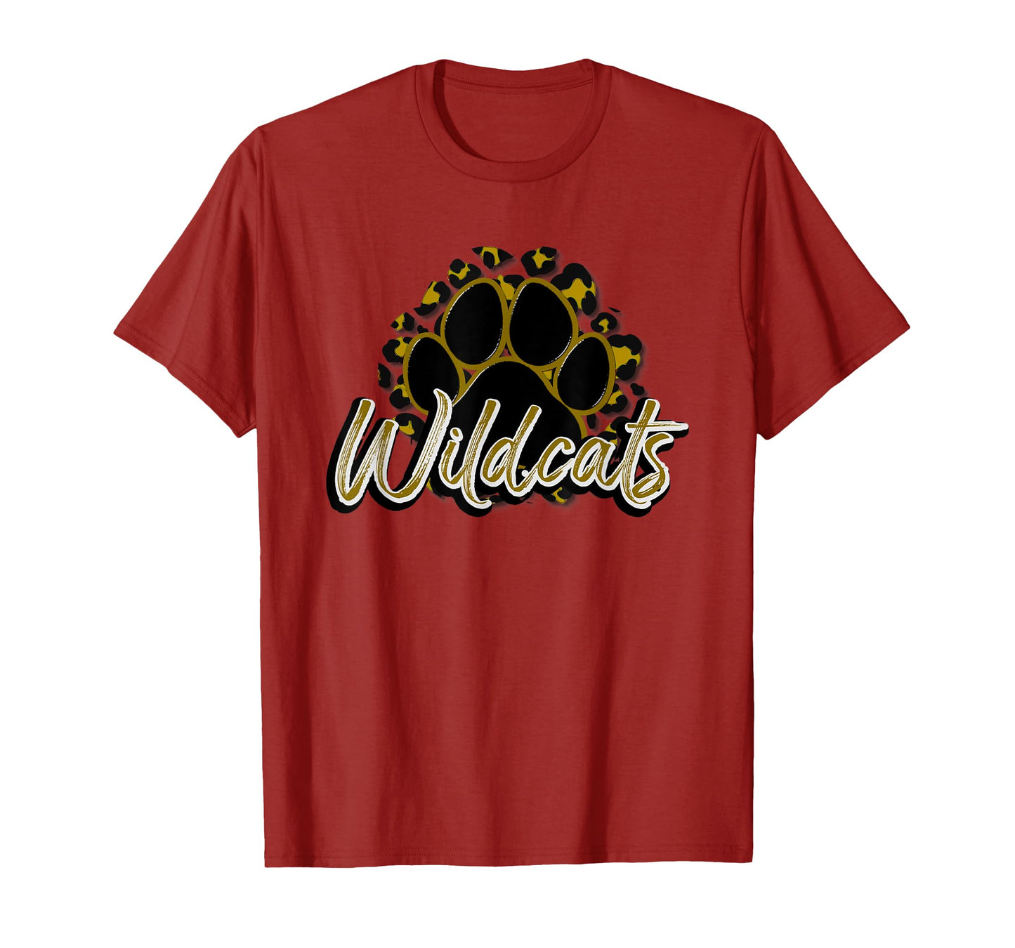 Wildcats Gold Black Cheetah School Sports Fan Team Spirit T-Shirt