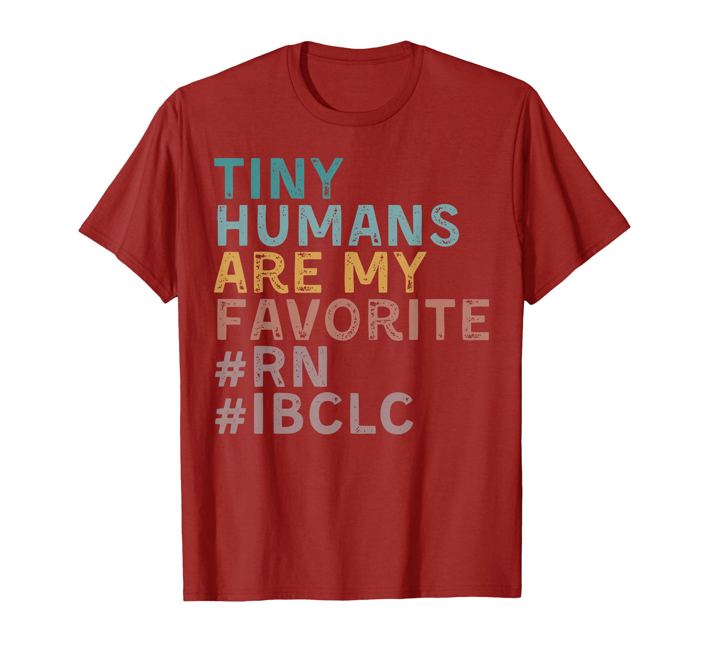 Retro Tiny Human Are My Favorite RN IBCLC Lactation Nurse T-Shirt, Small, Black