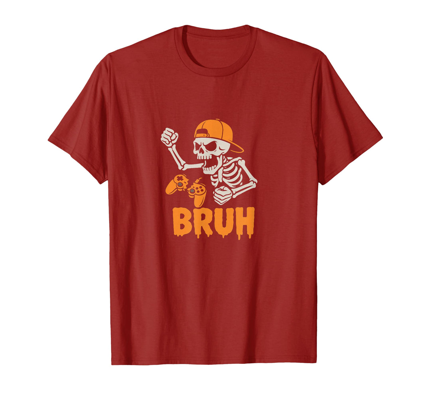 Halloween Skeleton Gamer Video Gaming Funny Skeleton Bruh T-Shirt