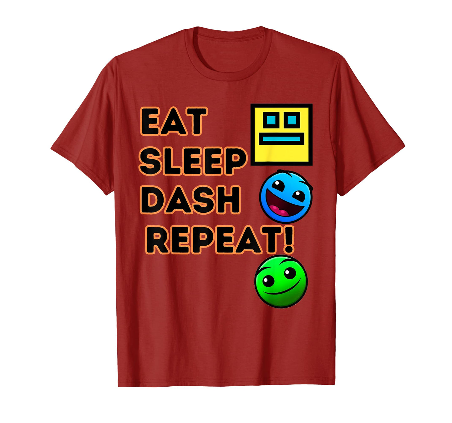 Eat Sleep Dash Repeat Video Game Geometry Video Gamer T-Shirt