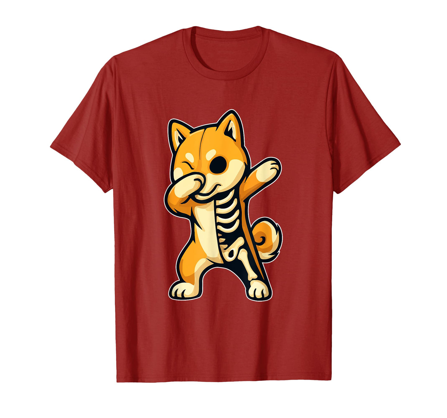 Dabbing Shiba Inu Half Skeleton Halloween Costume Owner T-Shirt