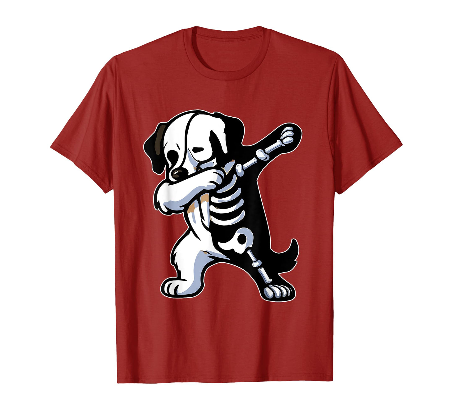 Dabbing Landseer Half Skeleton Halloween Costume Owner T-Shirt