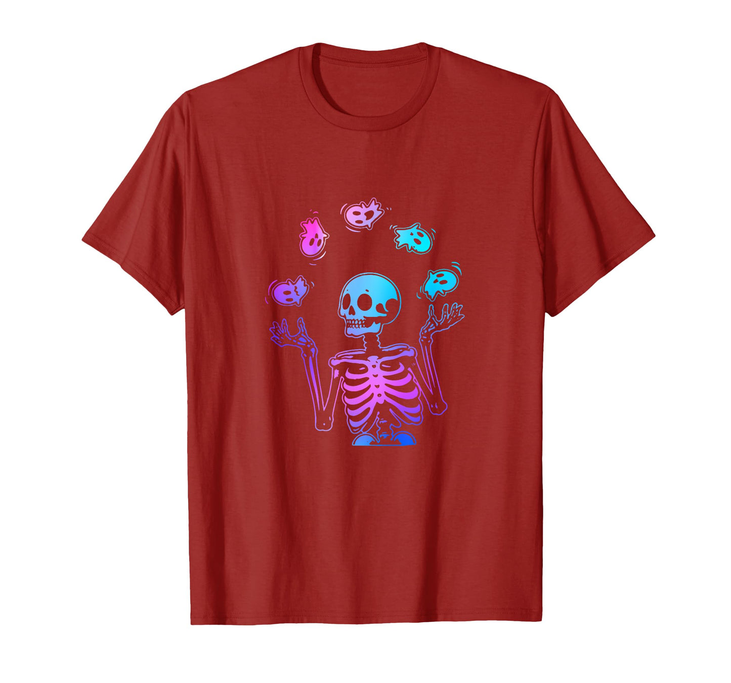Skeleton Juggling Ghosts Halloween T-Shirt