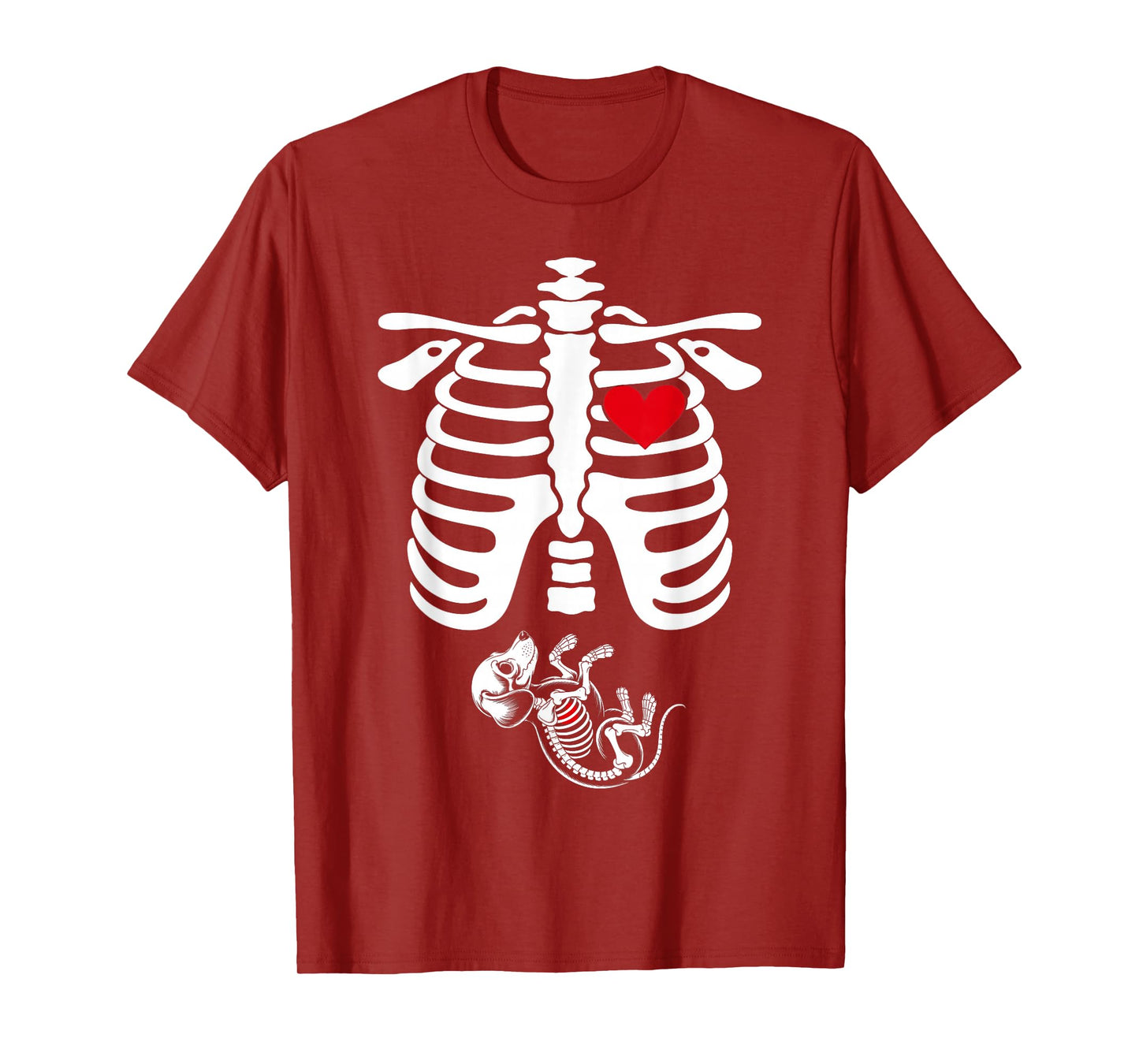 Skeleton Pregnancy Announcement Dachshund Lovers Halloween T-Shirt