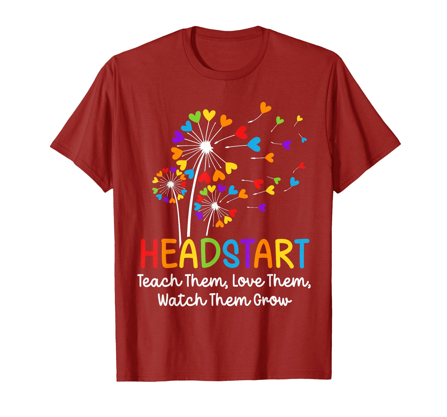 Teach Them Love Them Head start Dandelion Flower Early Childhood Educator T-Shirt - Unisex-Adults, Black, Small, Short Sleeve, Modern, Birthday-Themed, Cotton Blend, Machine Wash