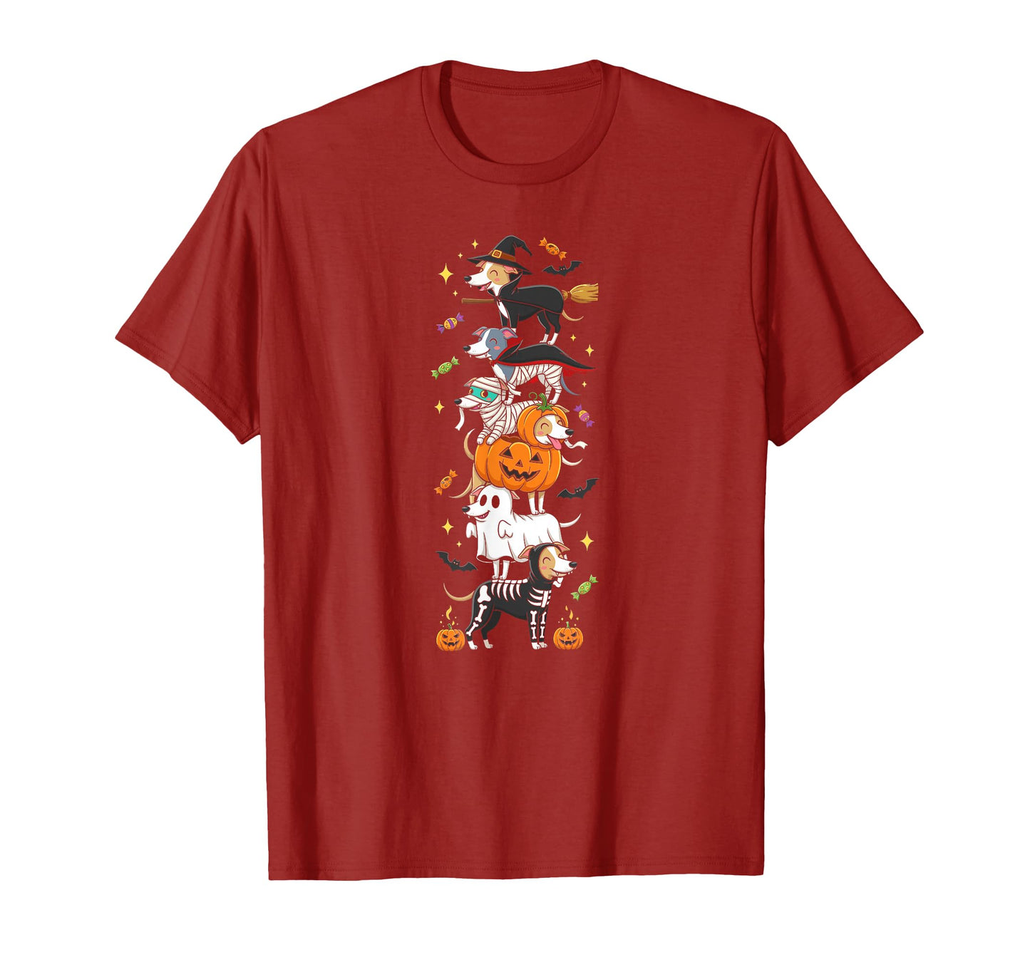 Yorkshire Terrier Witch Vampire Ghost Halloween Mens Womens T-Shirt