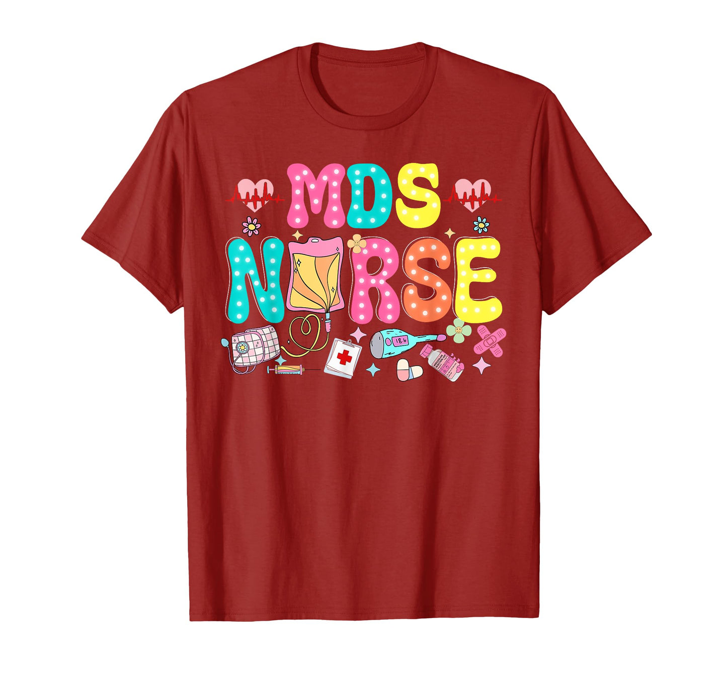 MDS Nurse Heart Valentines Day Medical Nursing Appreciation T-Shirt