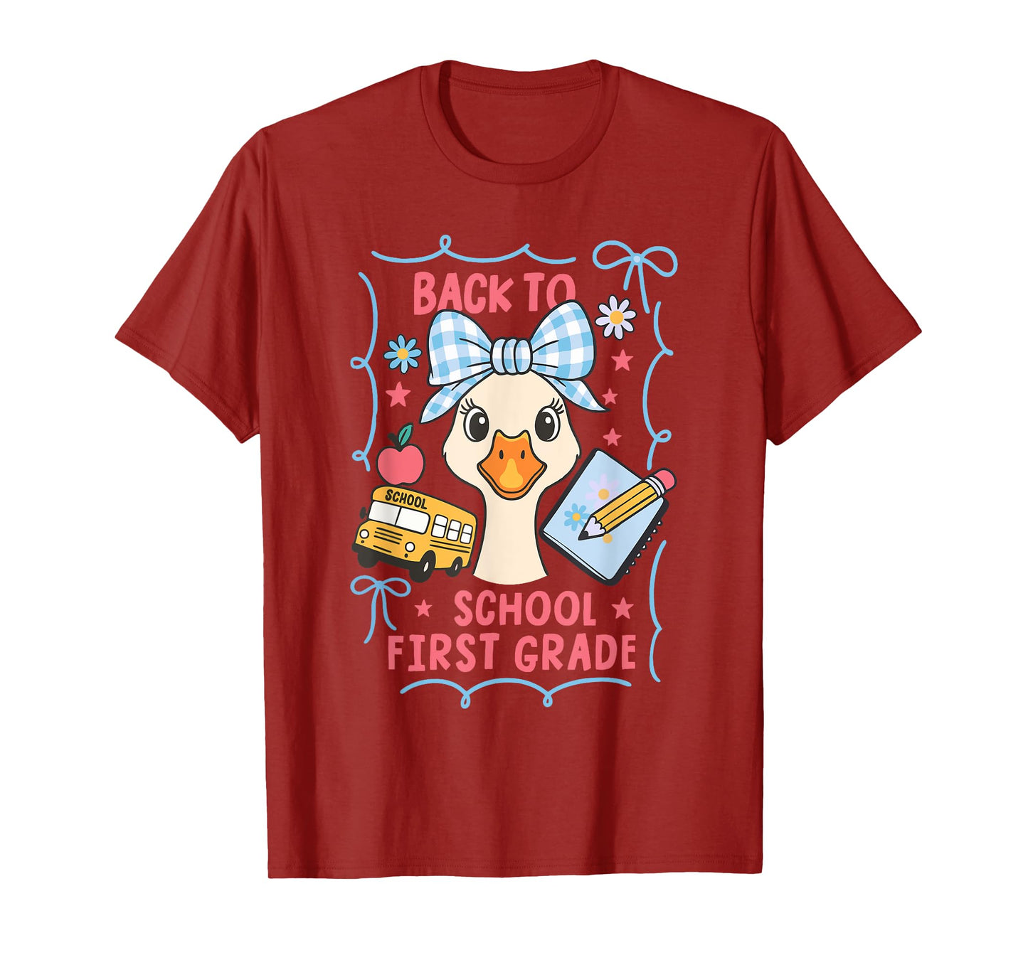 First Grade Coquette Goose Back to School Outfit T-Shirt