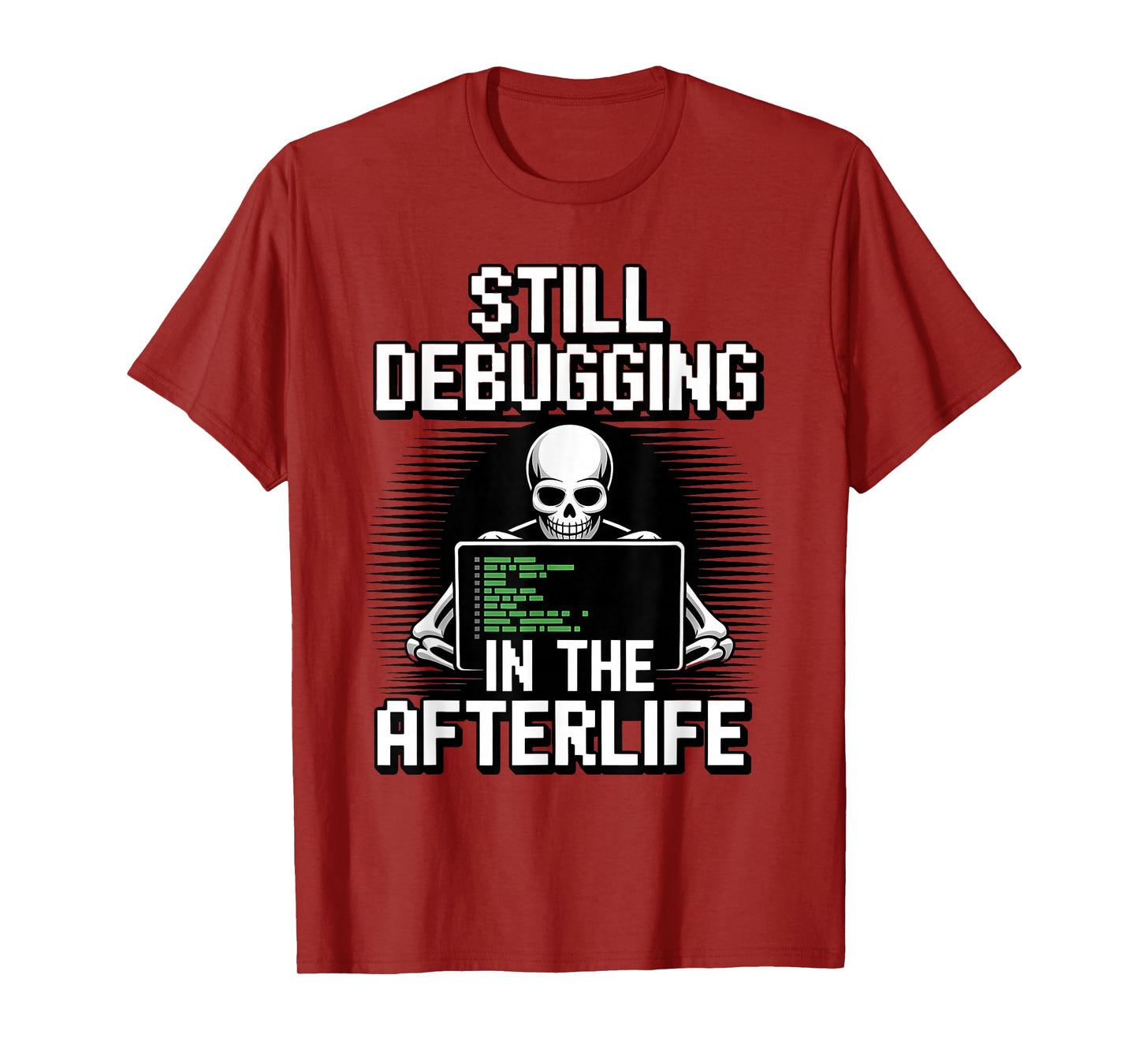 Skeleton Programmer Halloween Funny Spooky Coding T-Shirt