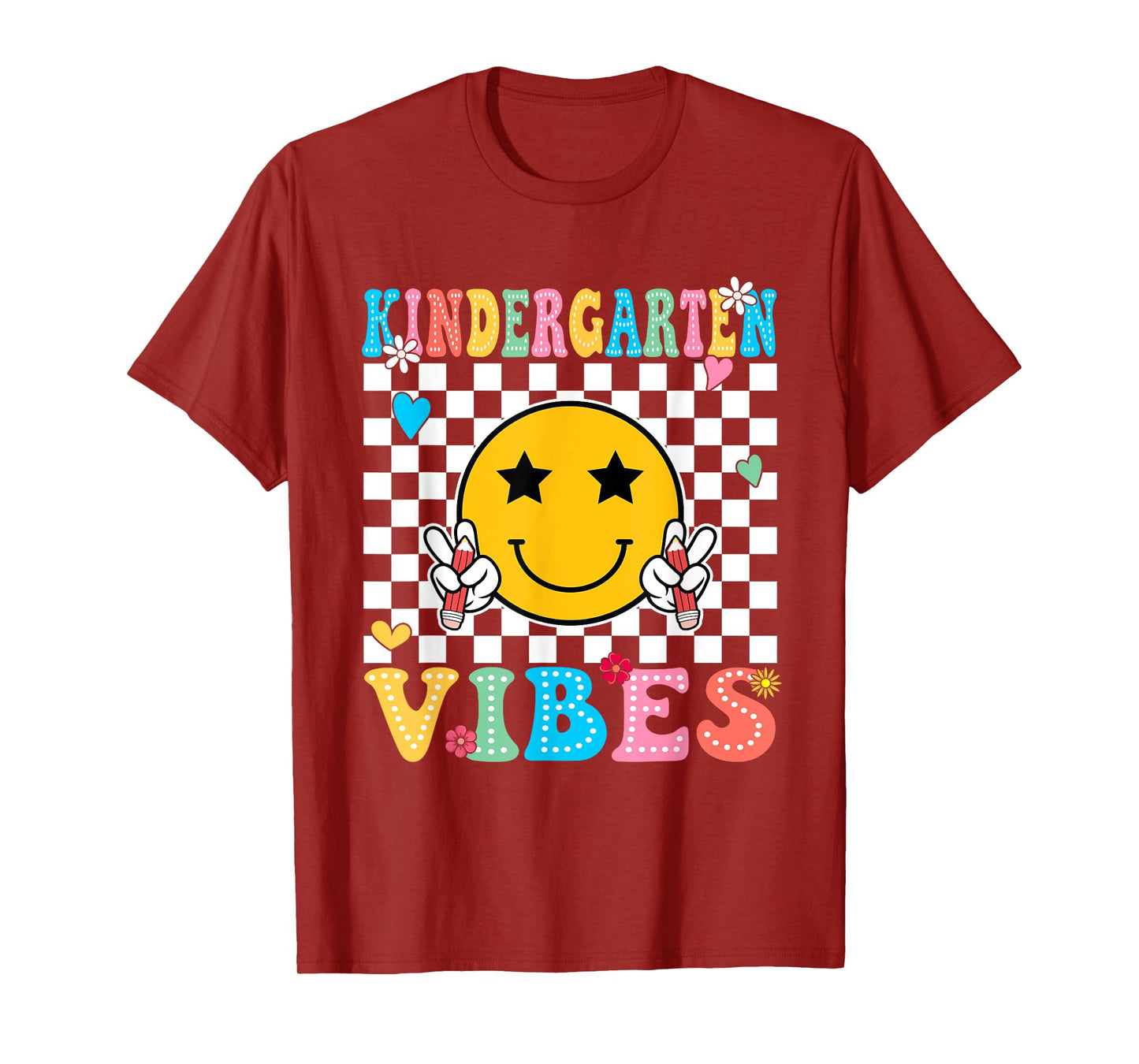 Kindergarten Vibes Smile Face Back To School Kinder Girl Kid T-Shirt