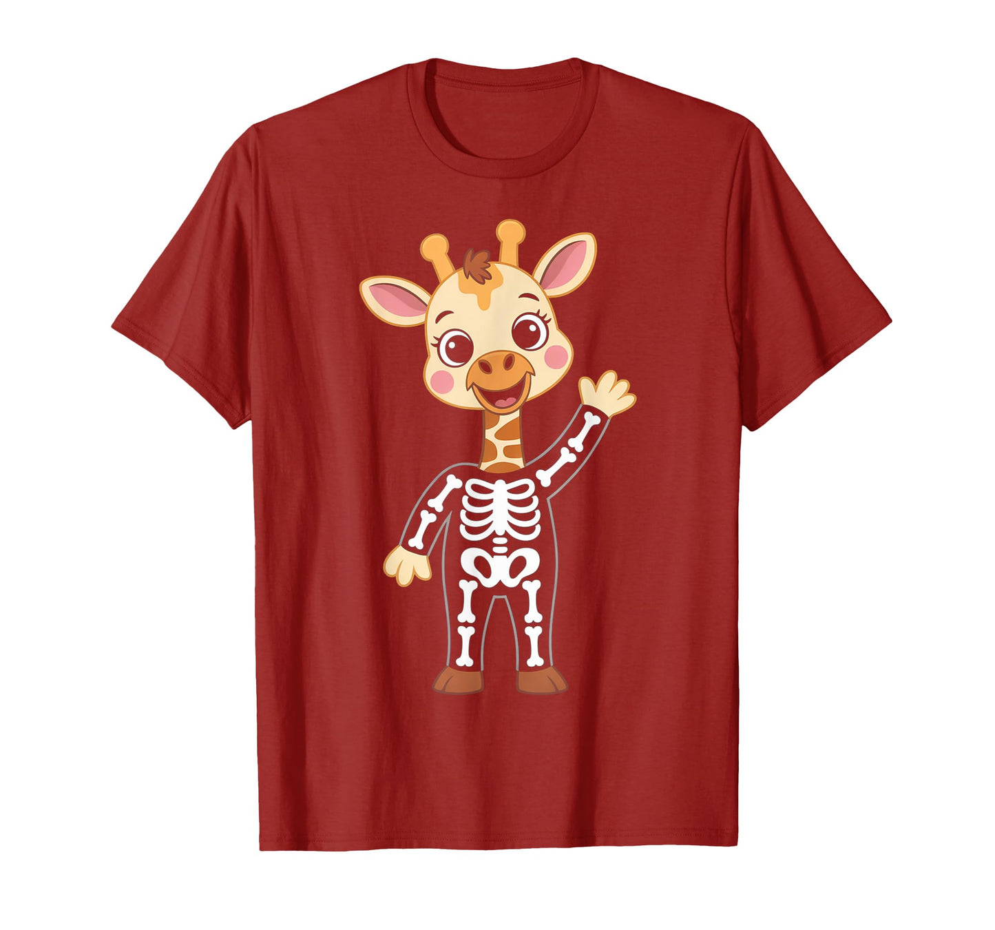 Cute Giraffe Skeleton Costume Kawaii Halloween T-Shirt
