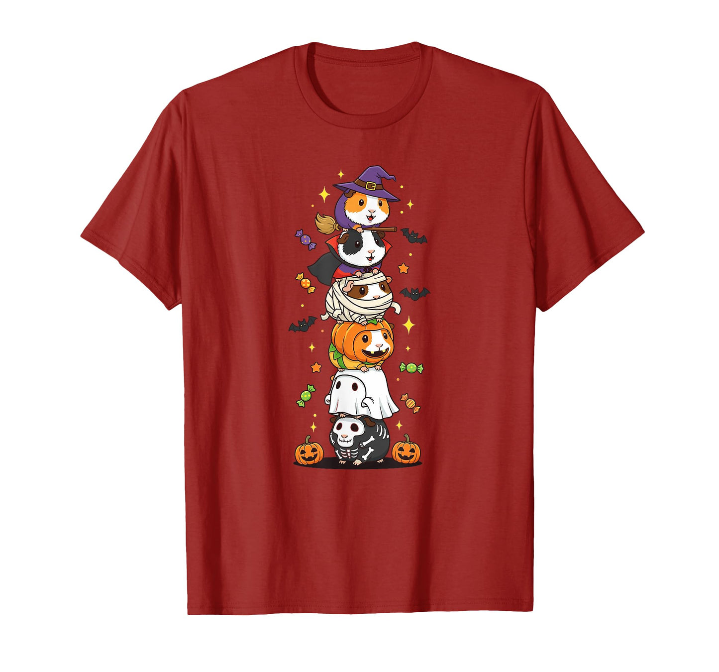 Guinea Pig Witch Vampire Ghost Halloween Kids Mens Womens T-Shirt