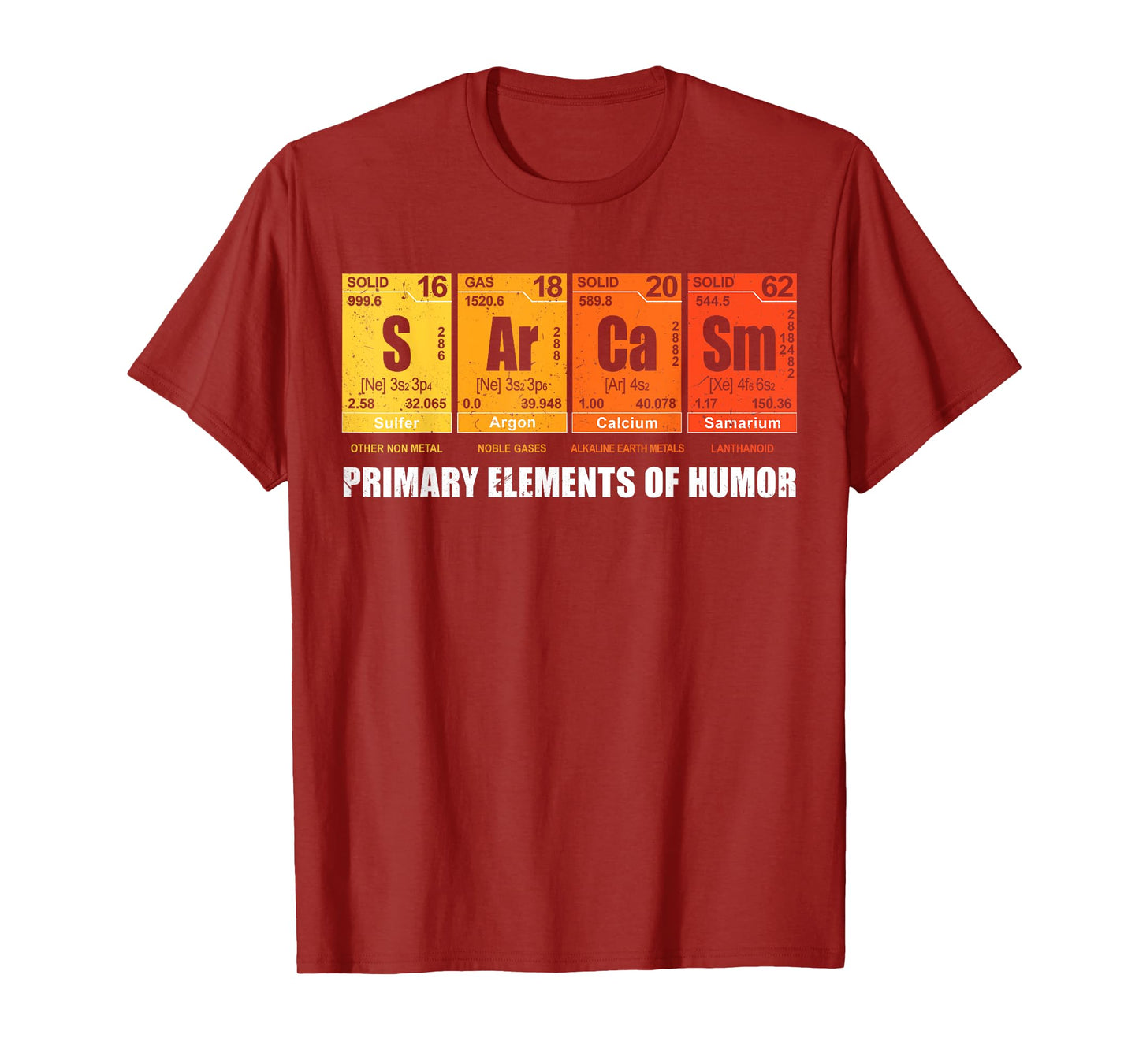 Sarcasm Elements Of Humor Periodic Table Graphic T-Shirt