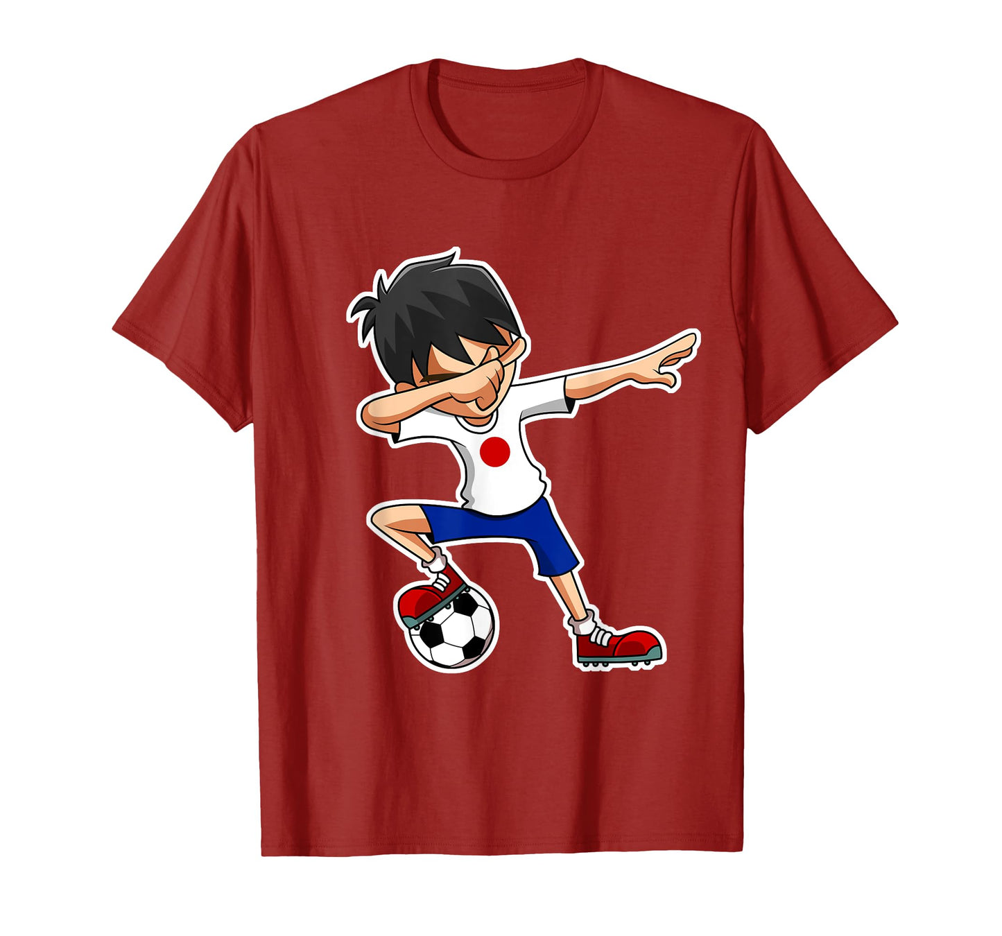 Dabbing Soccer Boy Japan Shirt, Japanese Flag Jersey T-Shirt