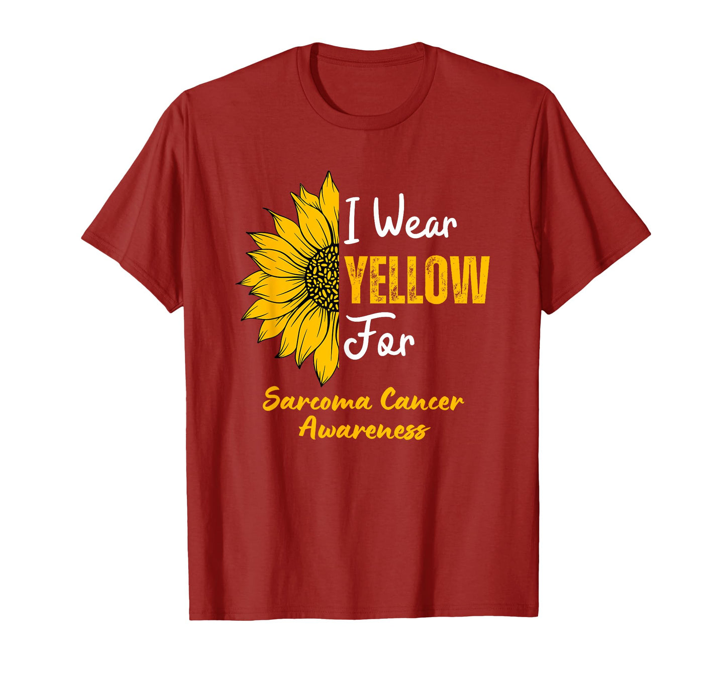 I Wear Yellow for Sarcoma Cancer Awareness Sunflower T-Shirt