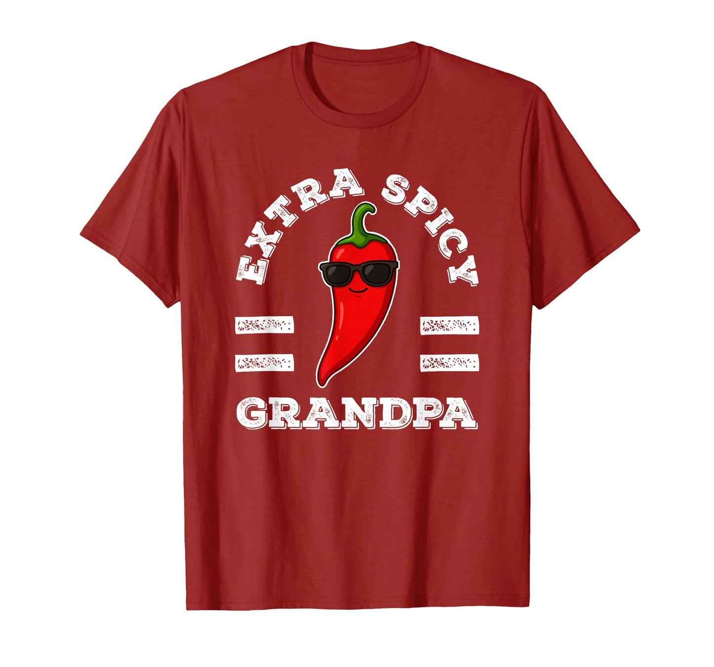 Extra Spicy Grandpa Mens Foodie Humor Hot Chili Pepper Pun T-Shirt