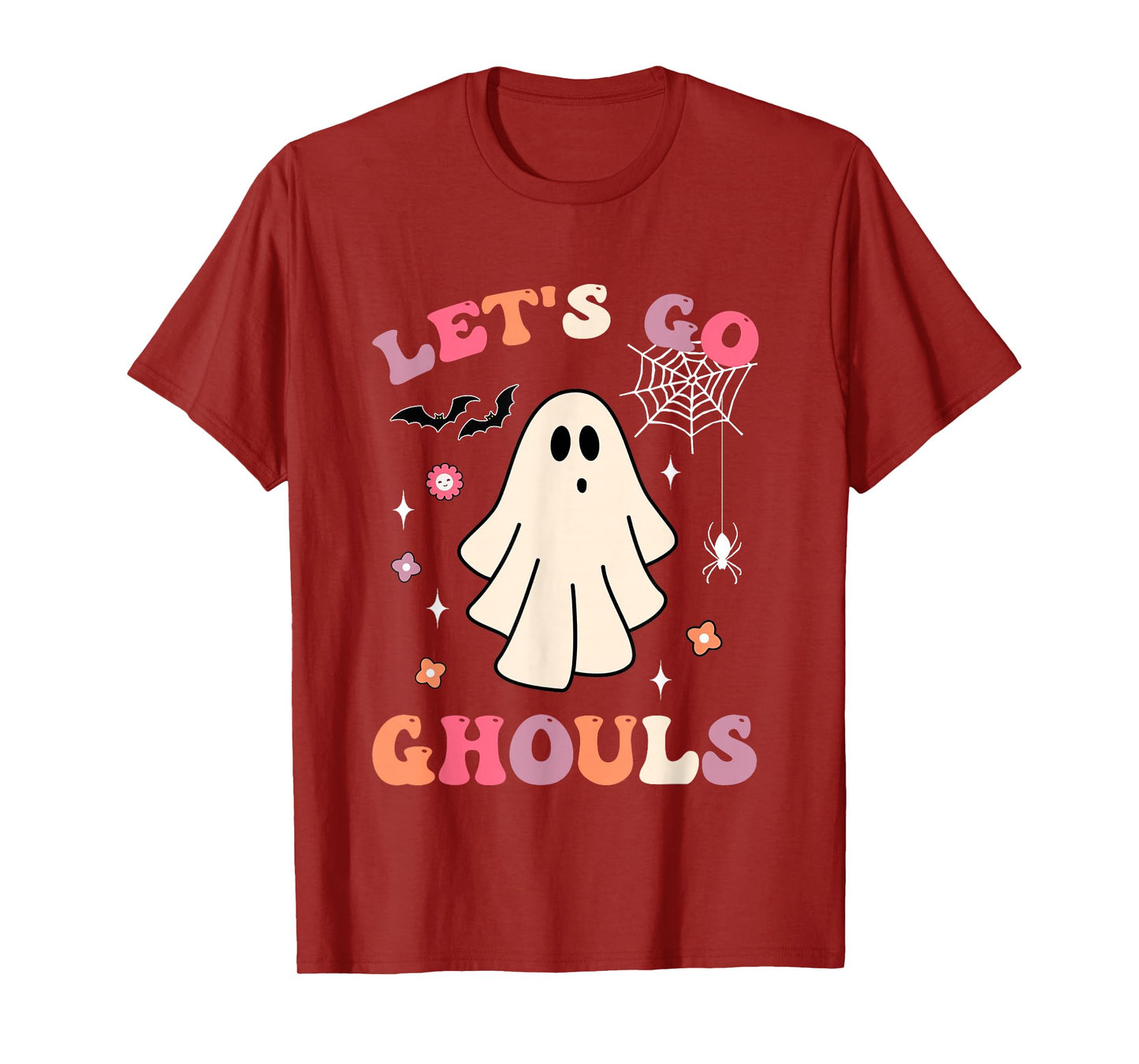 Groovy Let's Go Ghouls Cute Ghost Spooky Halloween Costume T-Shirt