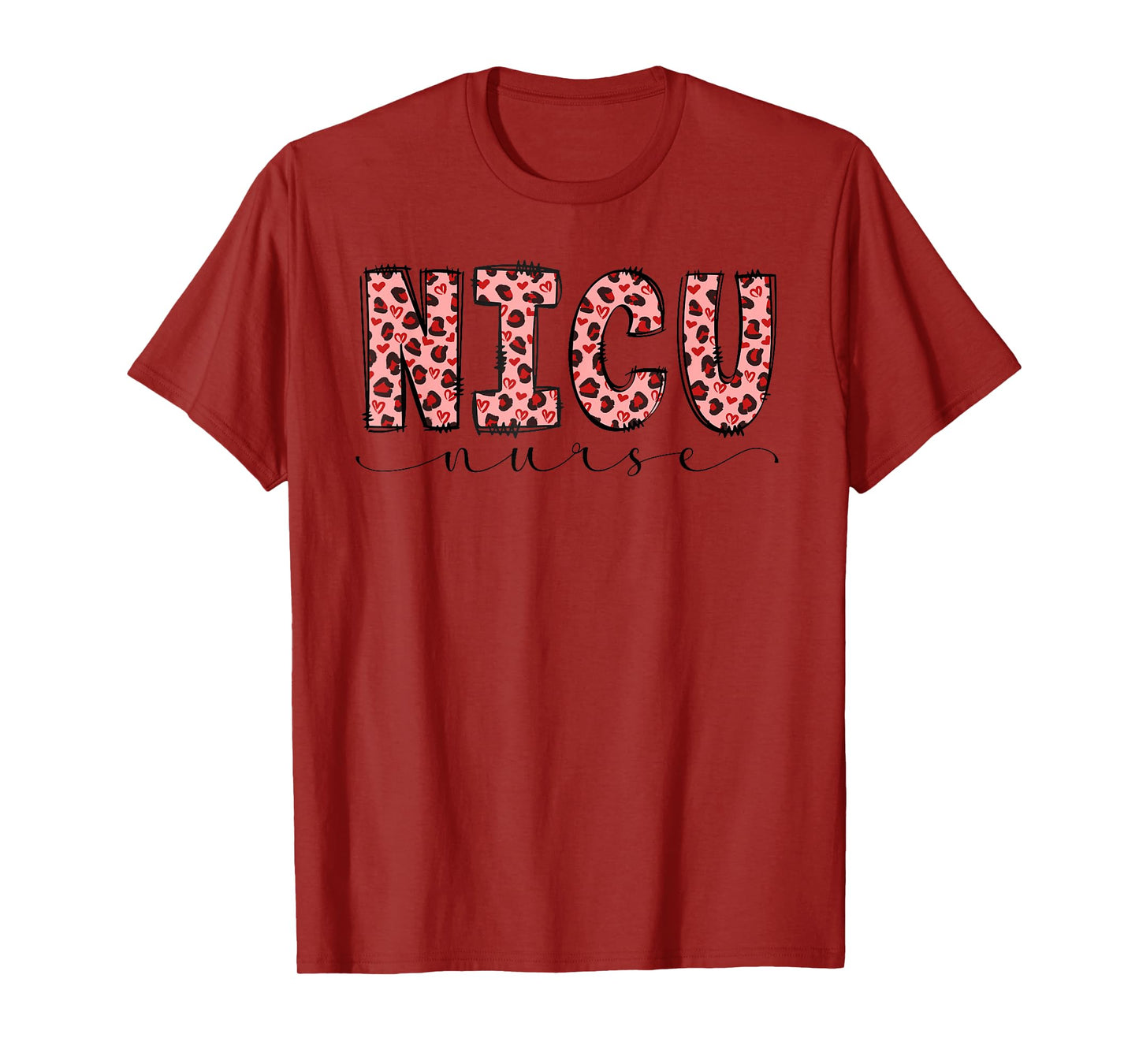 NICU Nurse Leopard Neonatal Intensive Care Unit Nursing T-Shirt
