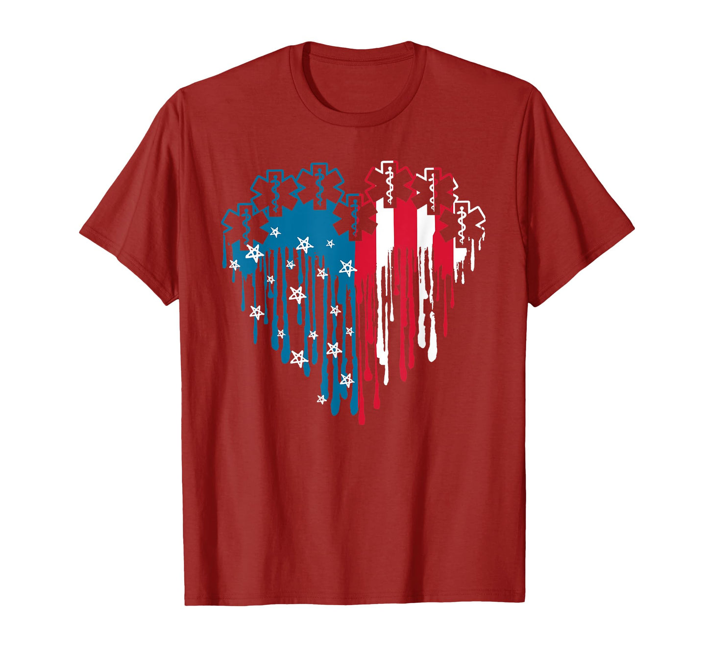 Funny Nurse Heart 4th Of July Nursing Lover American Flag T-Shirt