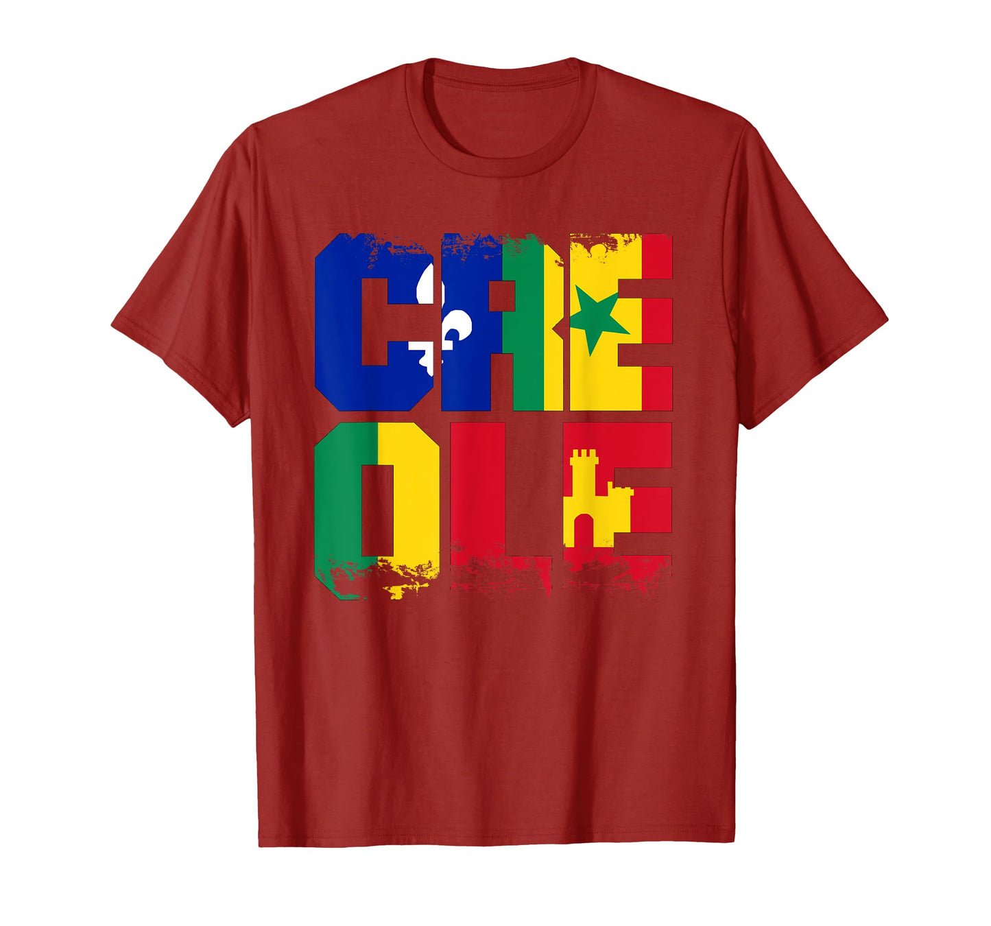 Creole Cultural Flag Design, Louisiana Creole Heritage Tee T-Shirt