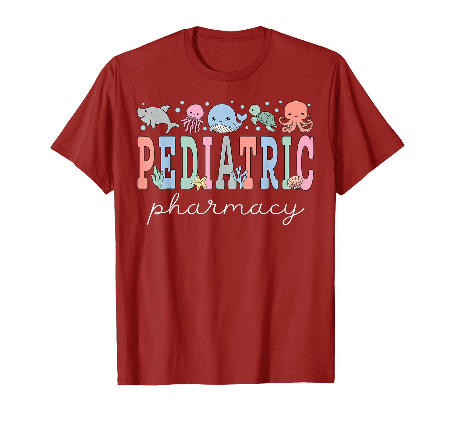 Pediatric Pharmacy PEDS Pharmacy Ocean Animal Summer Vibes T-Shirt