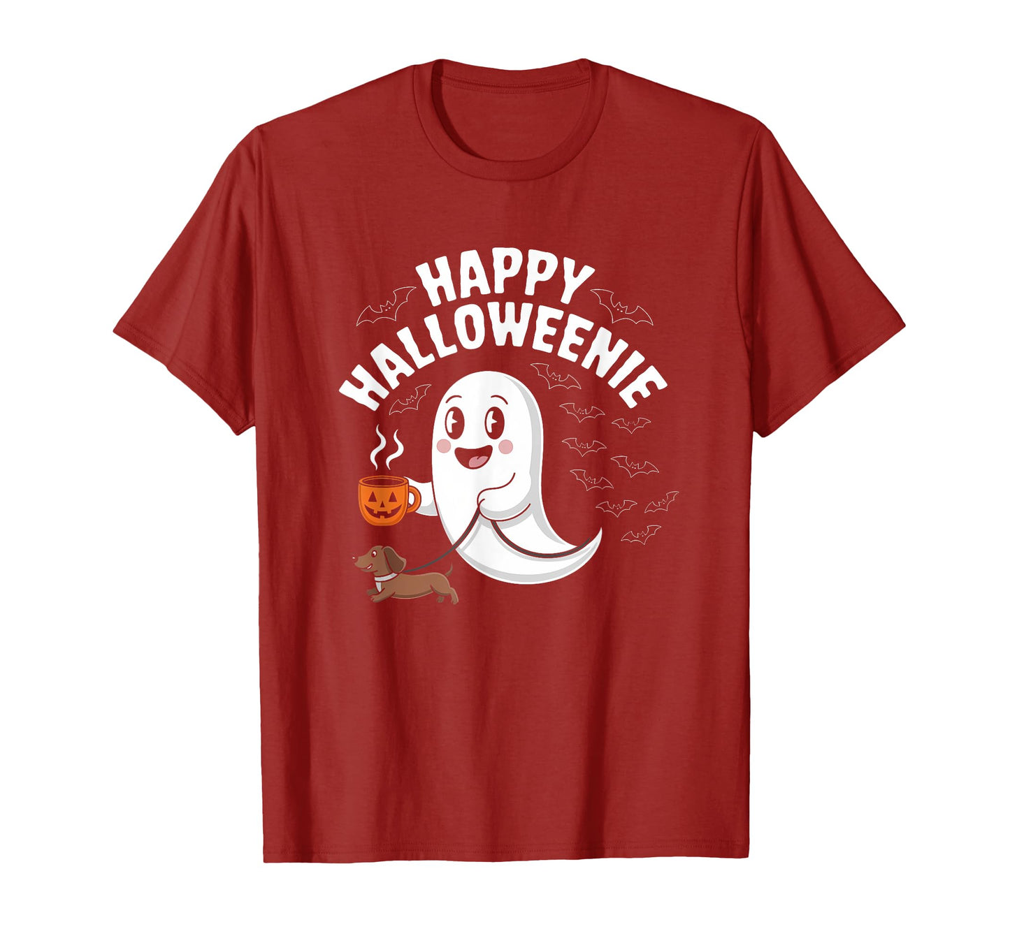 Ghost Dachshund Halloween Spooky Season Weenie Dog Vintage T-Shirt