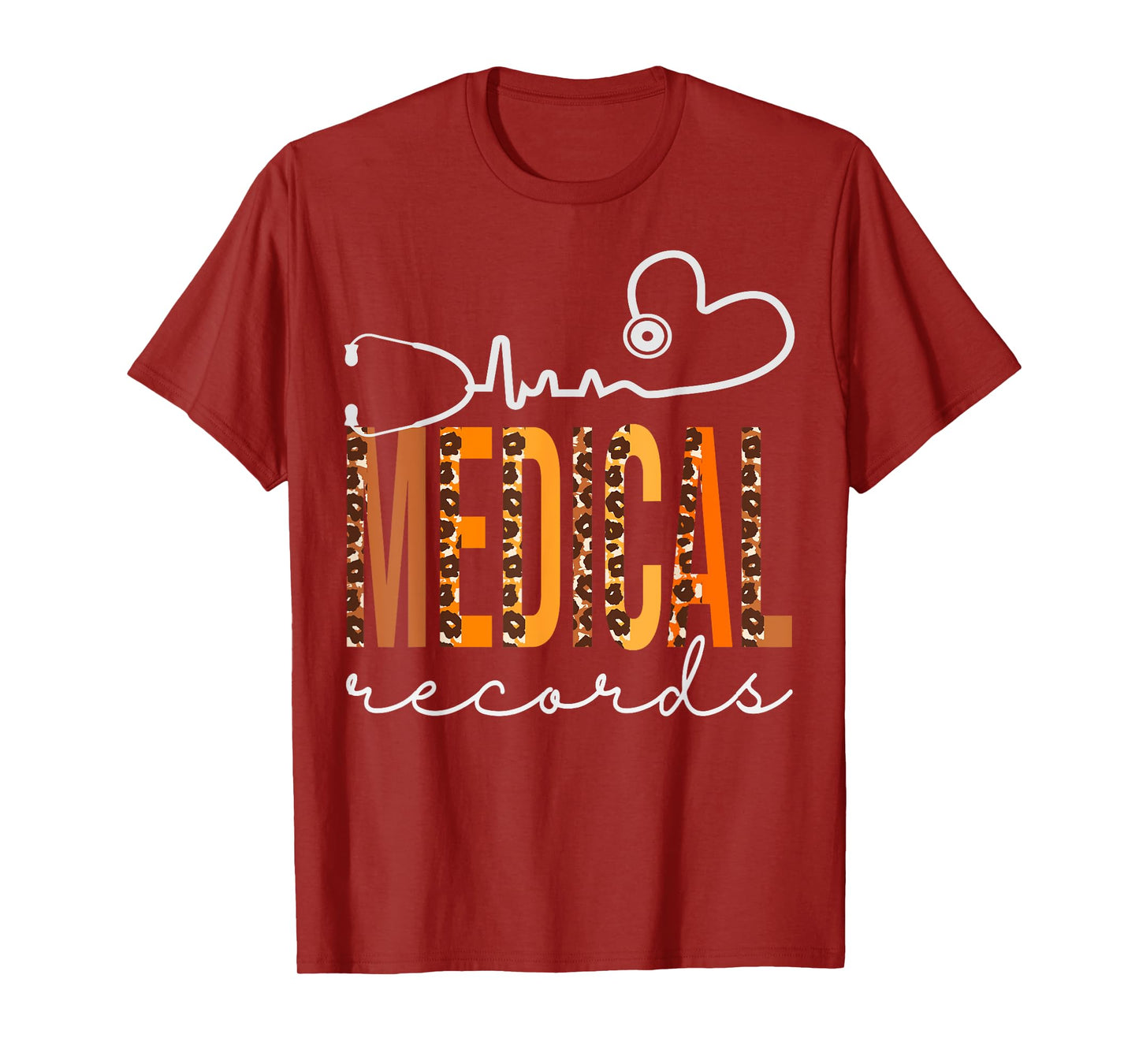 Medical Records Leopard Heartbeat Appreciation Women Fall T-Shirt