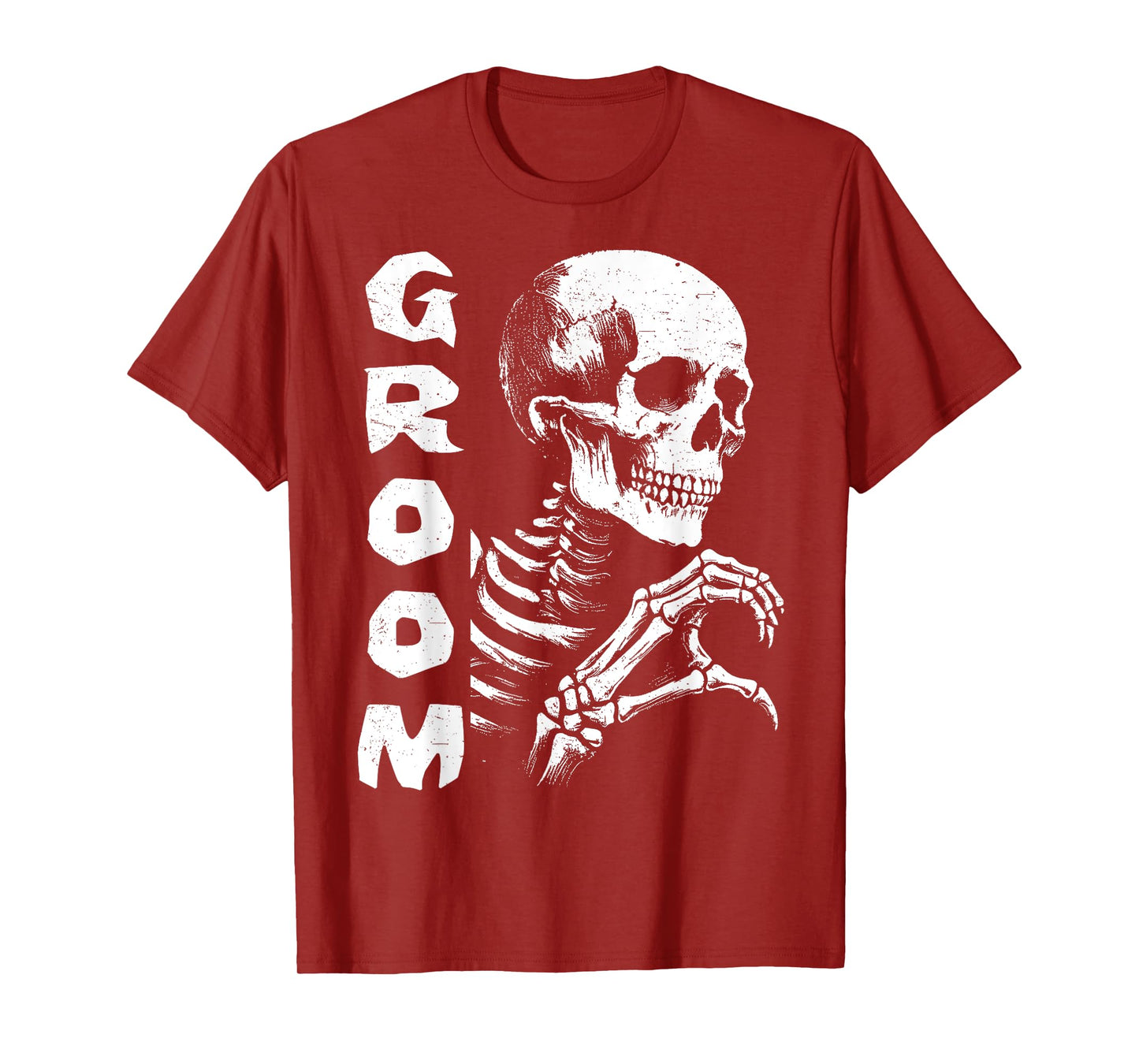 Spooky Groom Skeleton Hands Halloween Engagement Wedding Tee T-Shirt