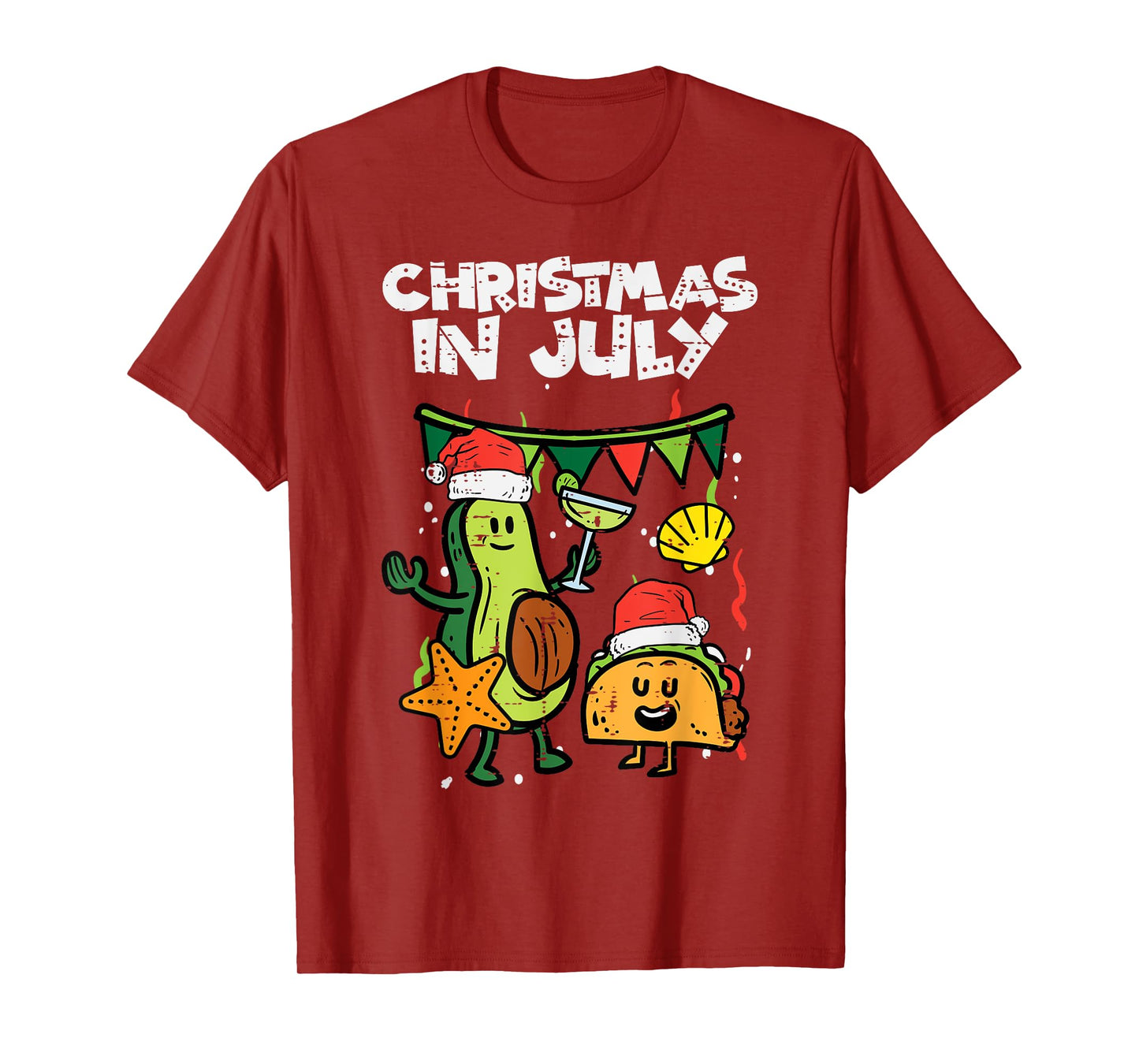Christmas In July Avocado Taco Summer Mexican Men Women Kids T-Shirt