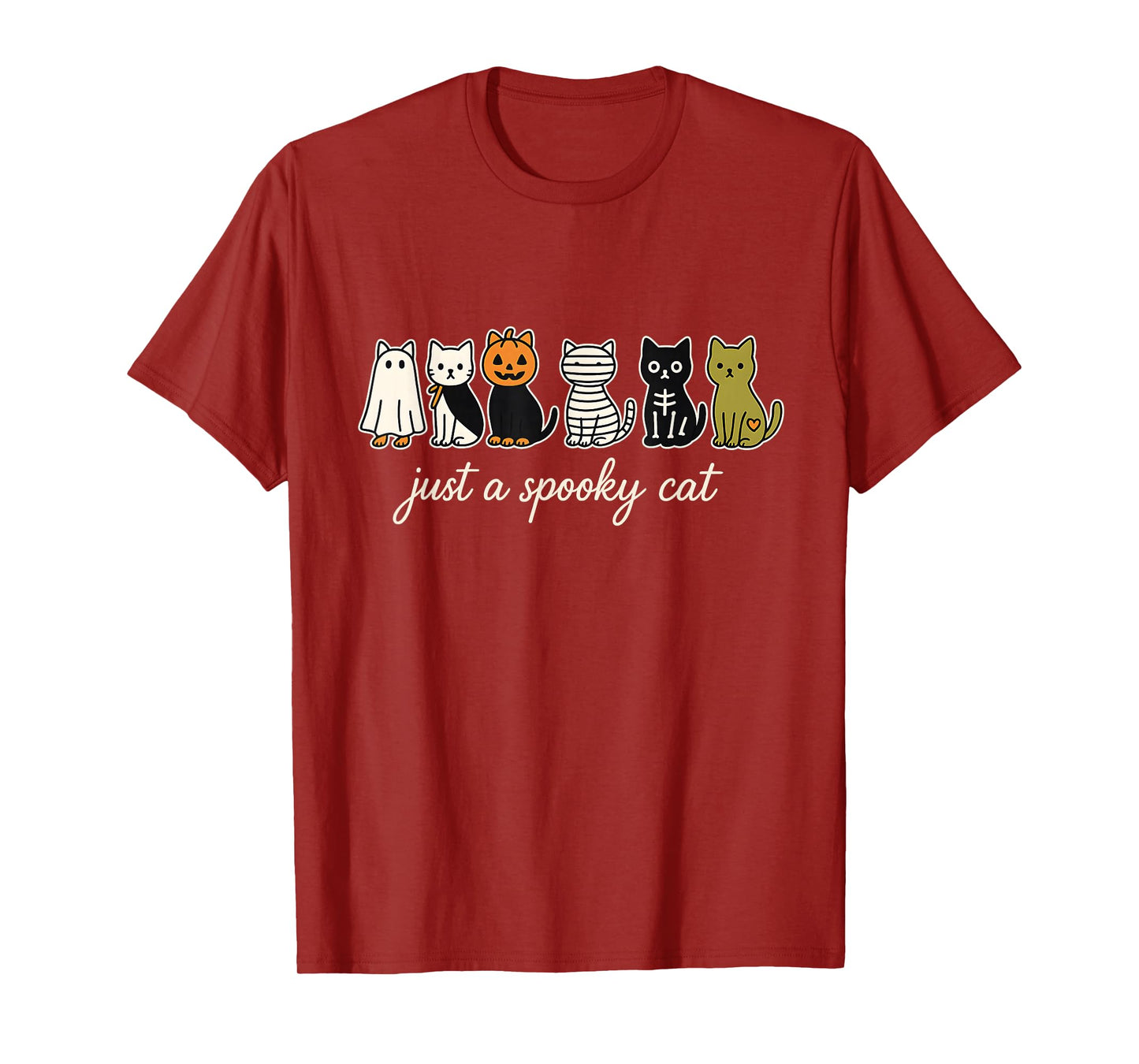 Just a Spooky Cat Halloween Silly Funny T-Shirt