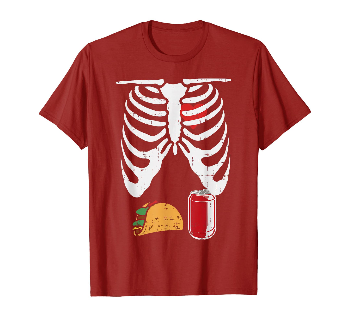 Skeleton Pregnancy Taco Beer Shirt Xray Halloween Soon Dad T-Shirt