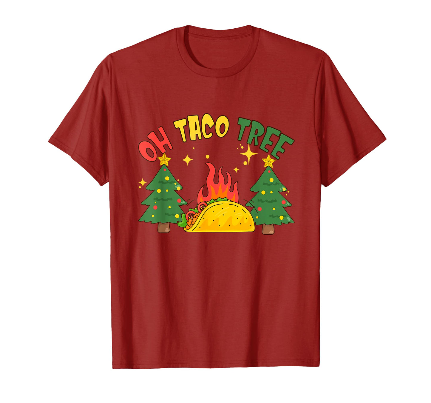Oh Taco Tree Funny Christmas Food Pun T-Shirt