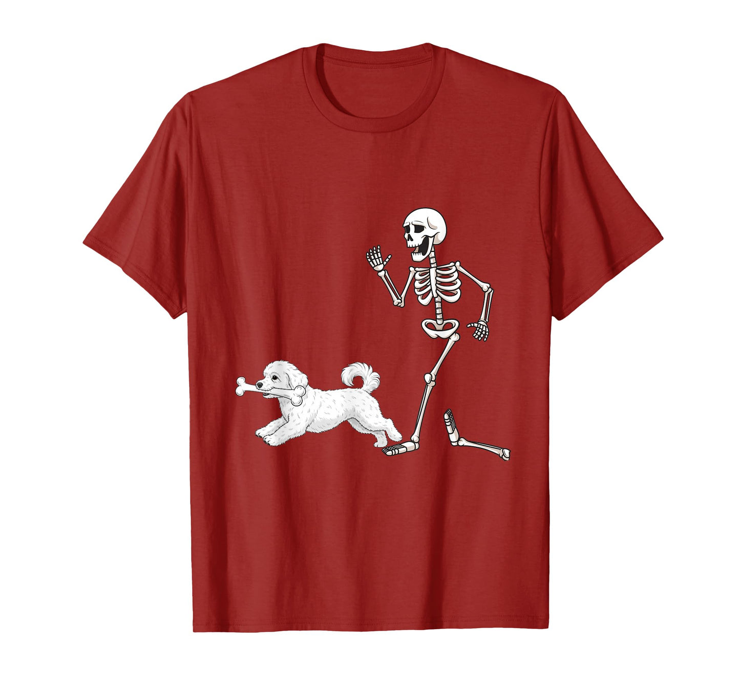 Funny Halloween Coton de Tulear and Skeleton T-Shirt