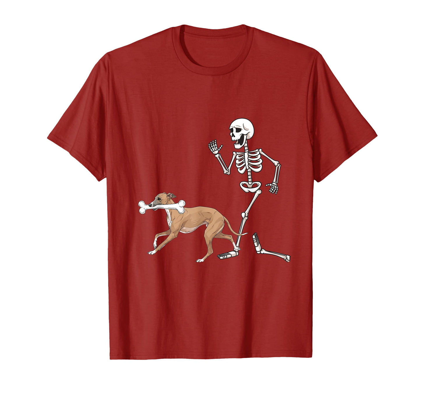 Funny Halloween Italian Greyhound and Skeleton T-Shirt