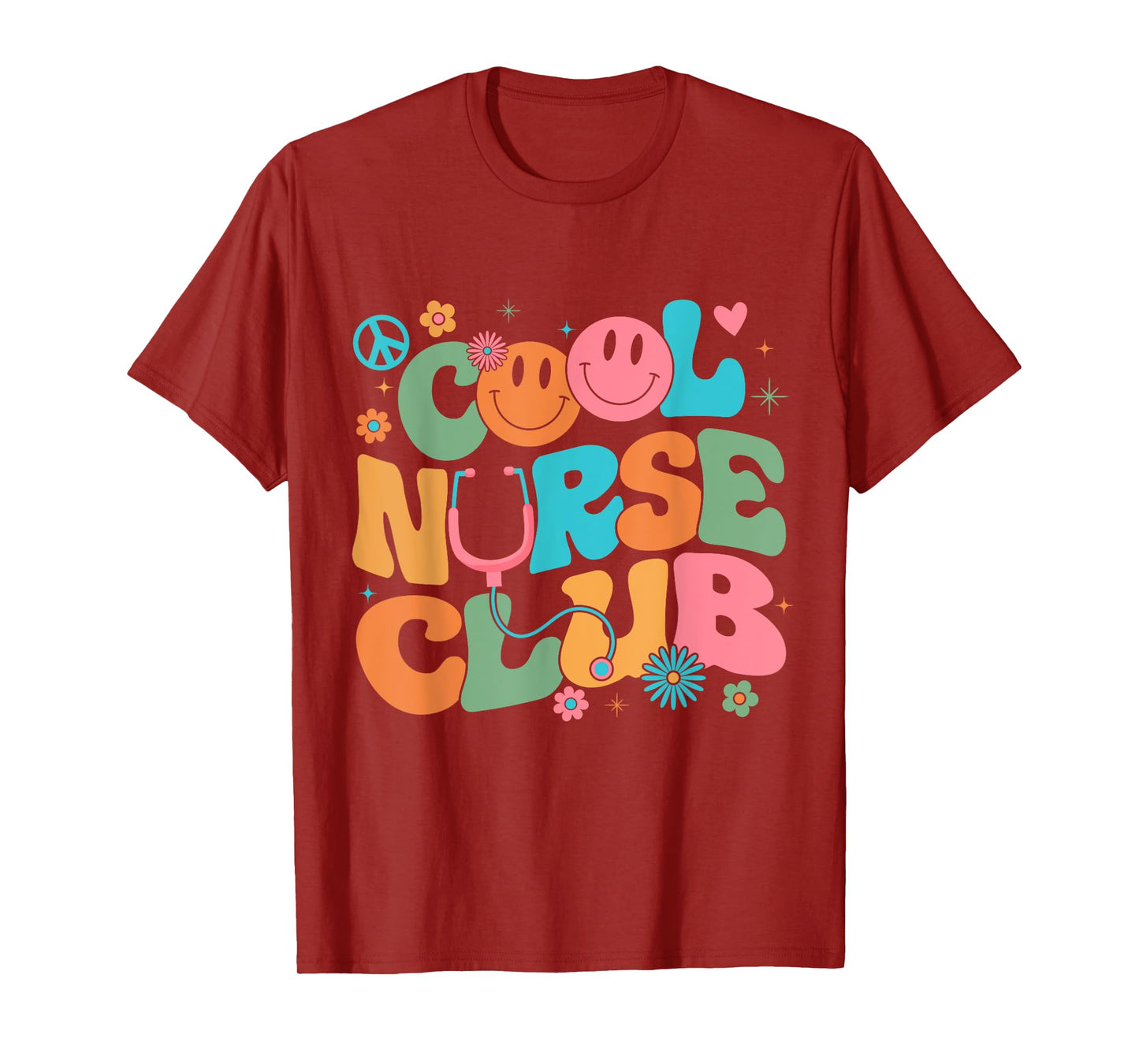 Retro Groovy Cool Nurse Club Nursing Nurses Week T-Shirt