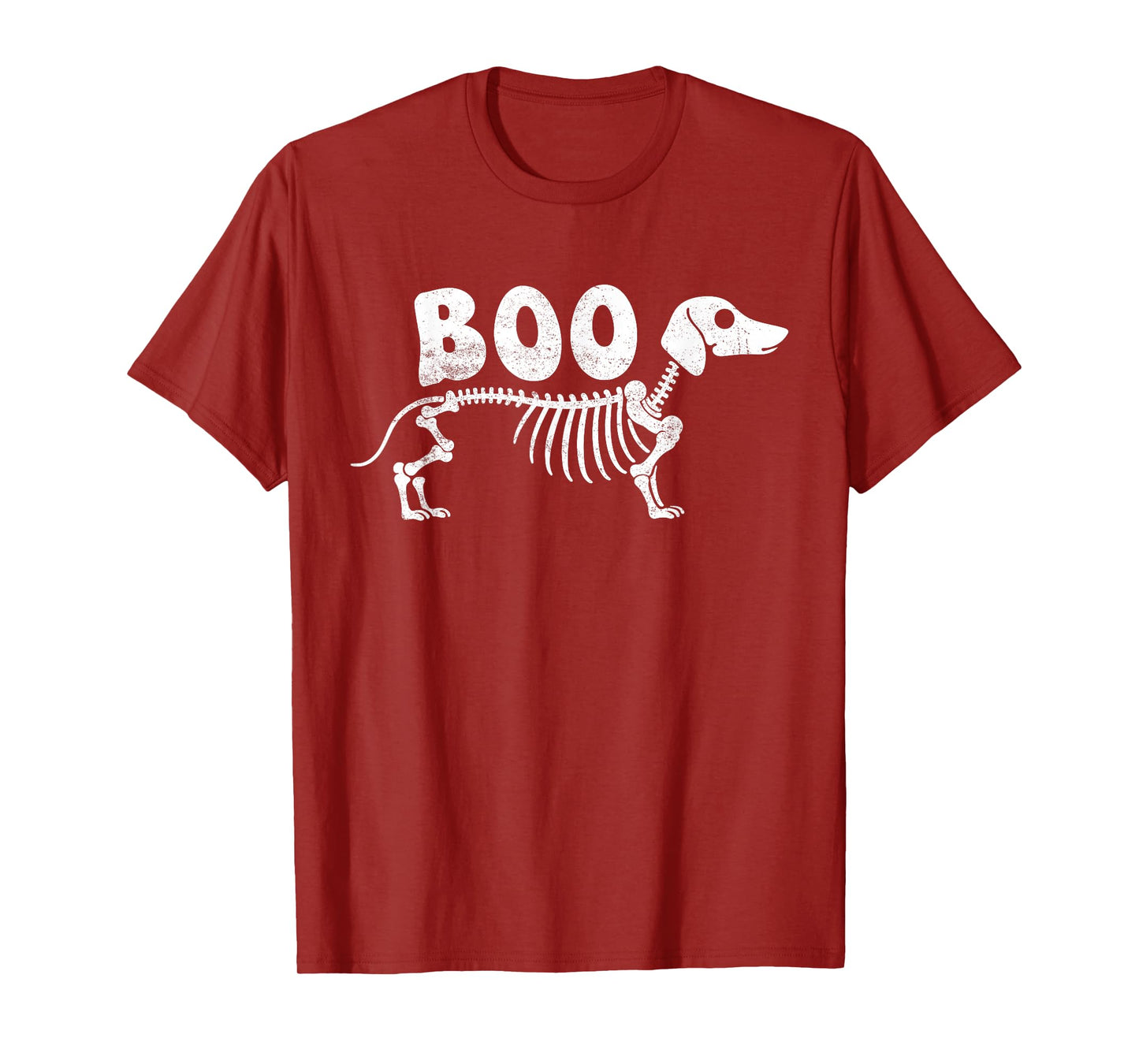 Dachshund Dog Spooky Skeleton Boo Ghost Halloween T-Shirt