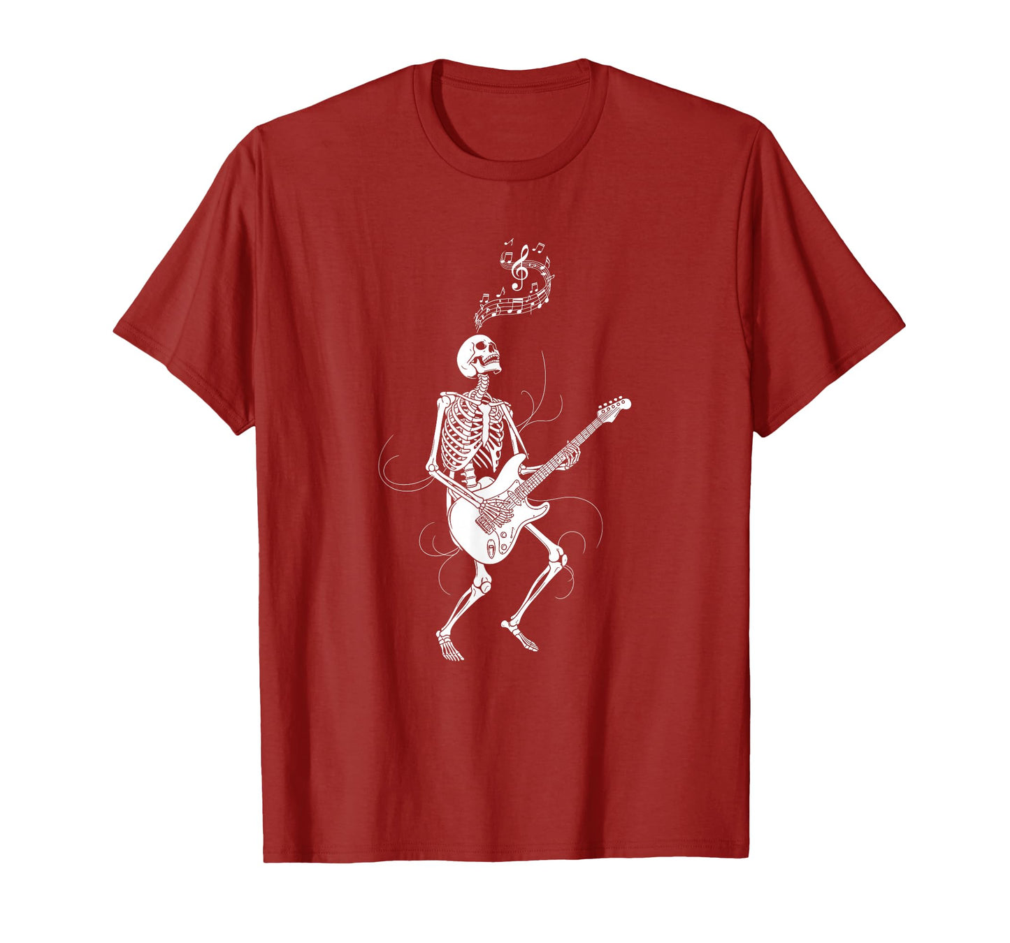 Skeleton Playing Acoustic Guitar Vintage Rock Funny Guitar T-Shirt