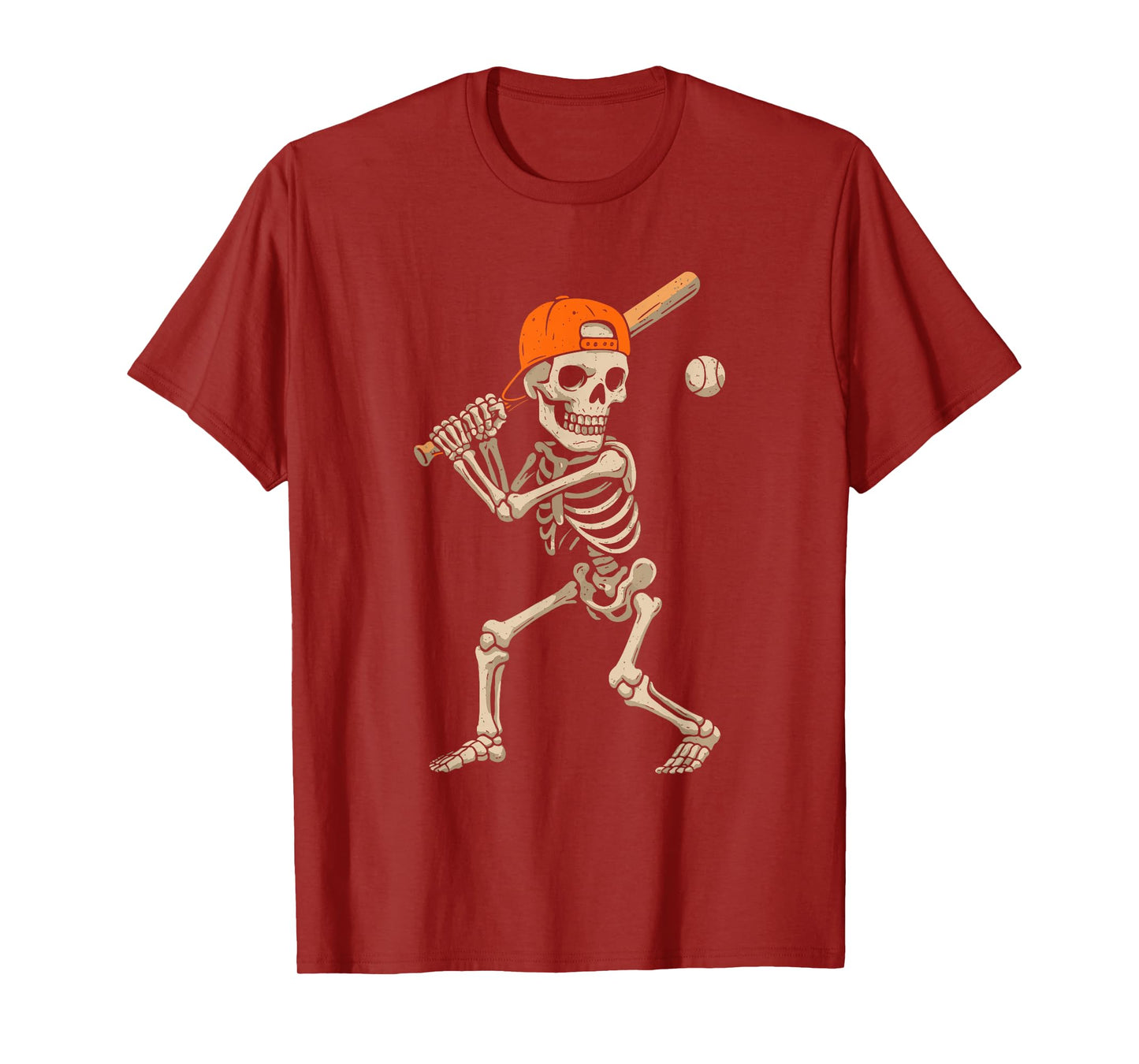 Funny Skeleton Baseball Spooky Batting Costume Sports Humor T-Shirt