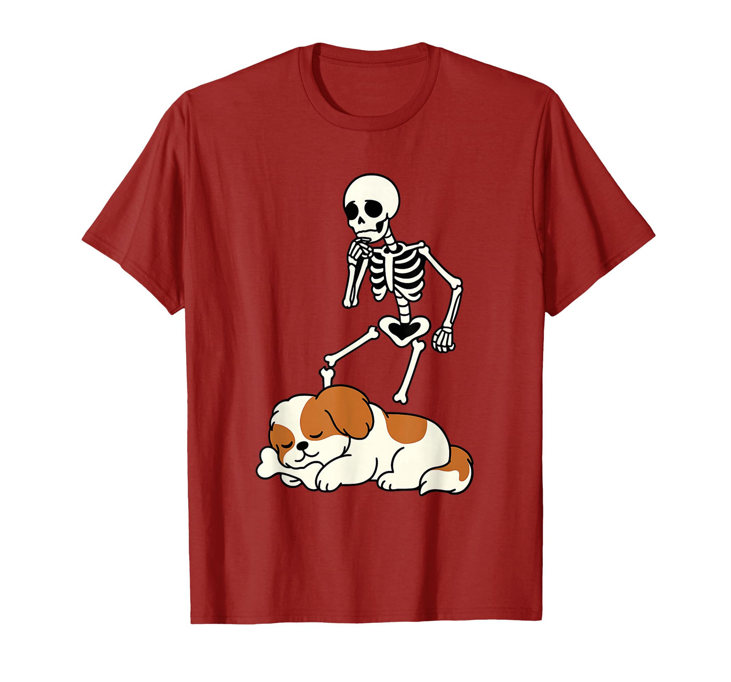 Skeleton Dog Halloween Skeleton Chasing Shih Tzu Shirt T-Shirt