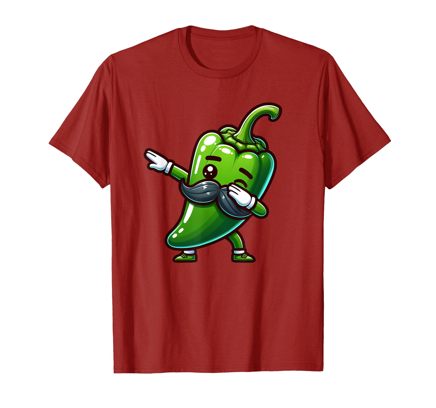 Dabbing Jalapeno Pepper Mustache Cinco de Mayo Boy Girl Kids T-Shirt
