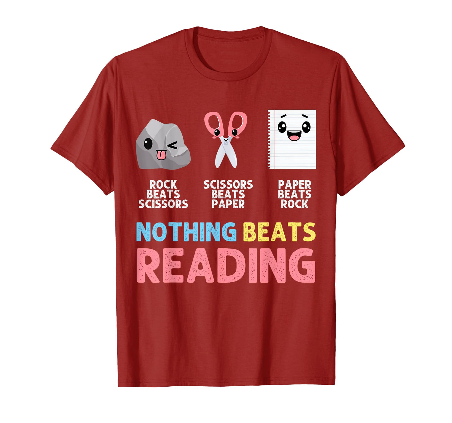 Nothing Beats Reading Funny Rock Paper Scissors T-Shirt