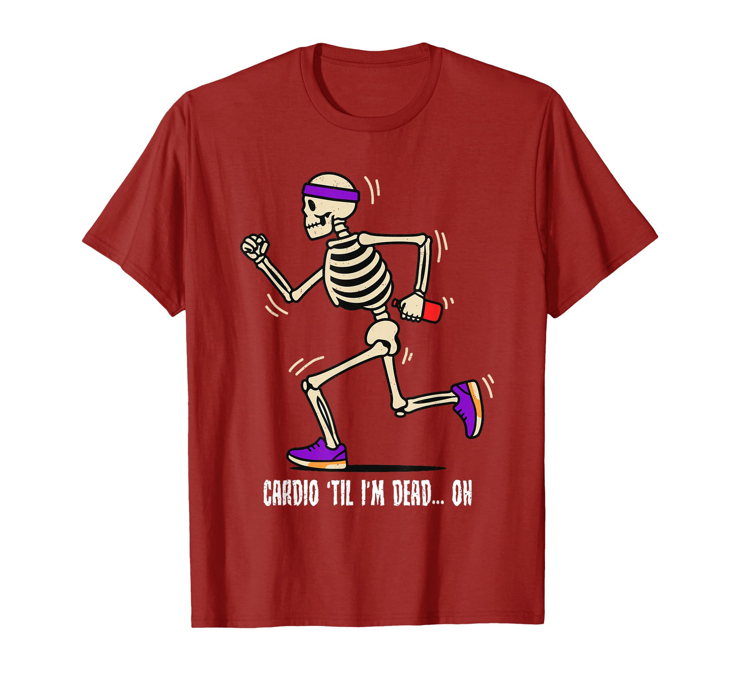 Cardio Til Im Dead Halloween Skeleton Runner Running Lover T-Shirt