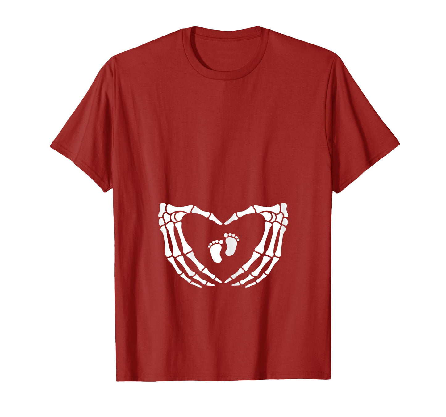 Skeleton Hand Pregnant Mom Halloween Pregnancy Announcement T-Shirt