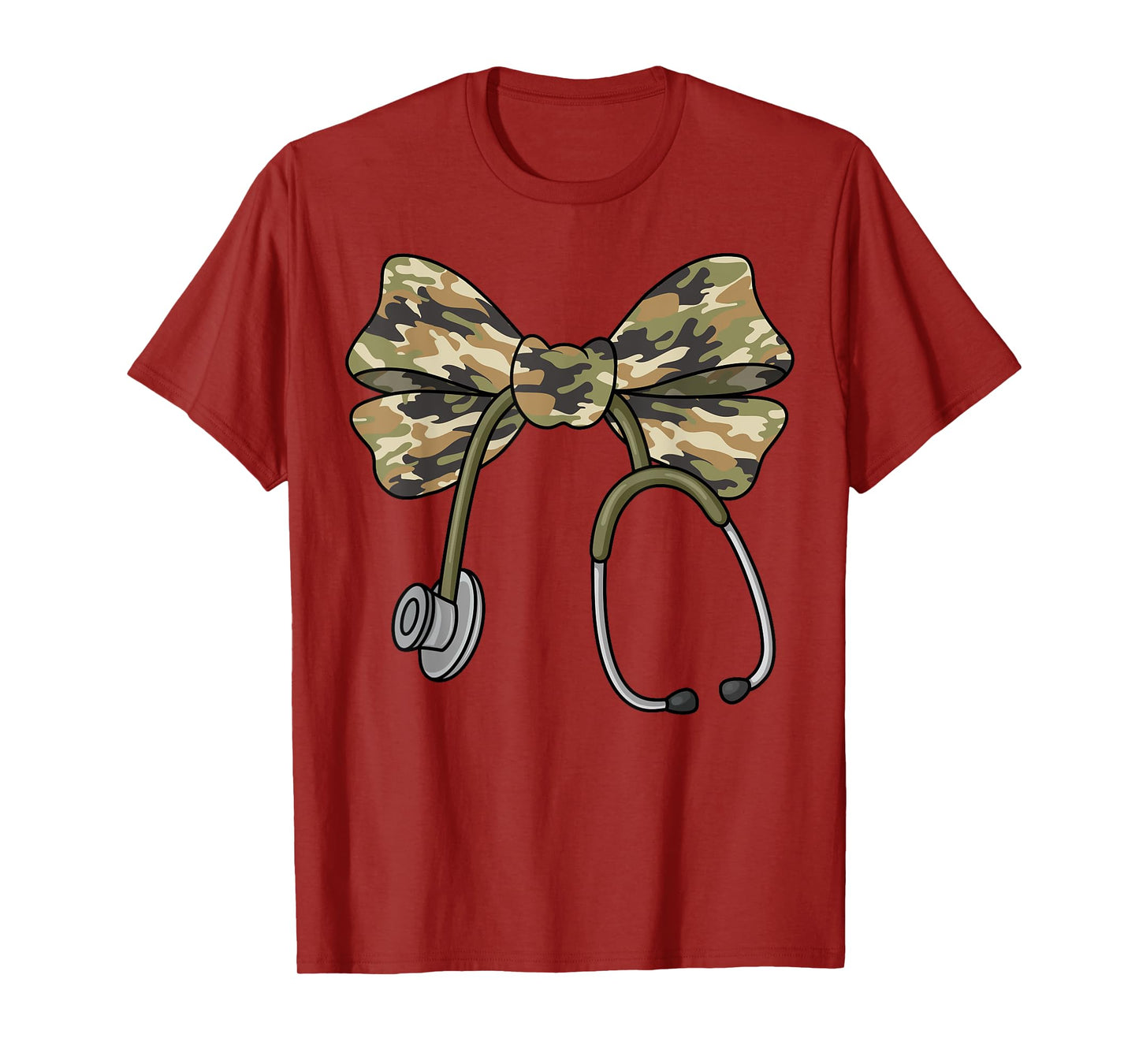 Camo Coquette Nurse Stethoscope Bow Camouflage Nurse T-Shirt